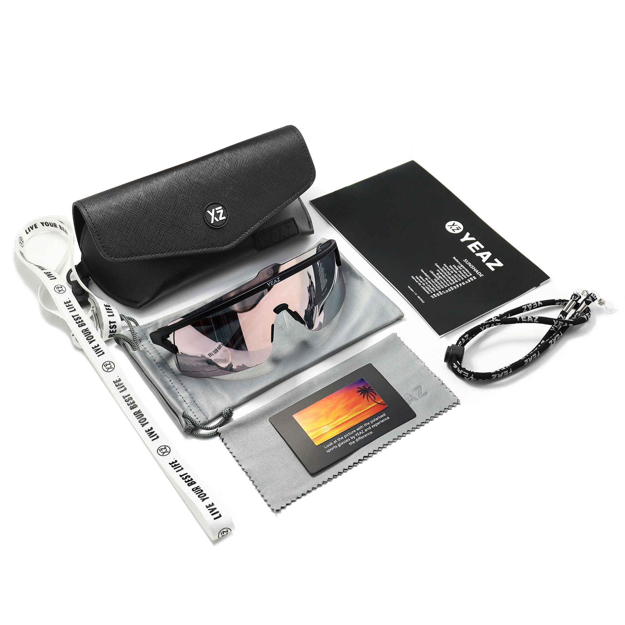 YEAZ Sonnenbrille »Sport-Sonnenbrille Black/Silver SUNSHADE«