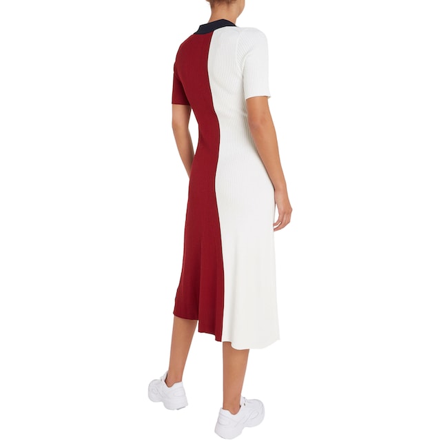 Tommy Hilfiger Jerseykleid »RWB COLOUR BLOCK POLO SWT DRESS«, im modischem  Colorblocking der typischen Tommy Hilfiger Farben bei OTTOversand