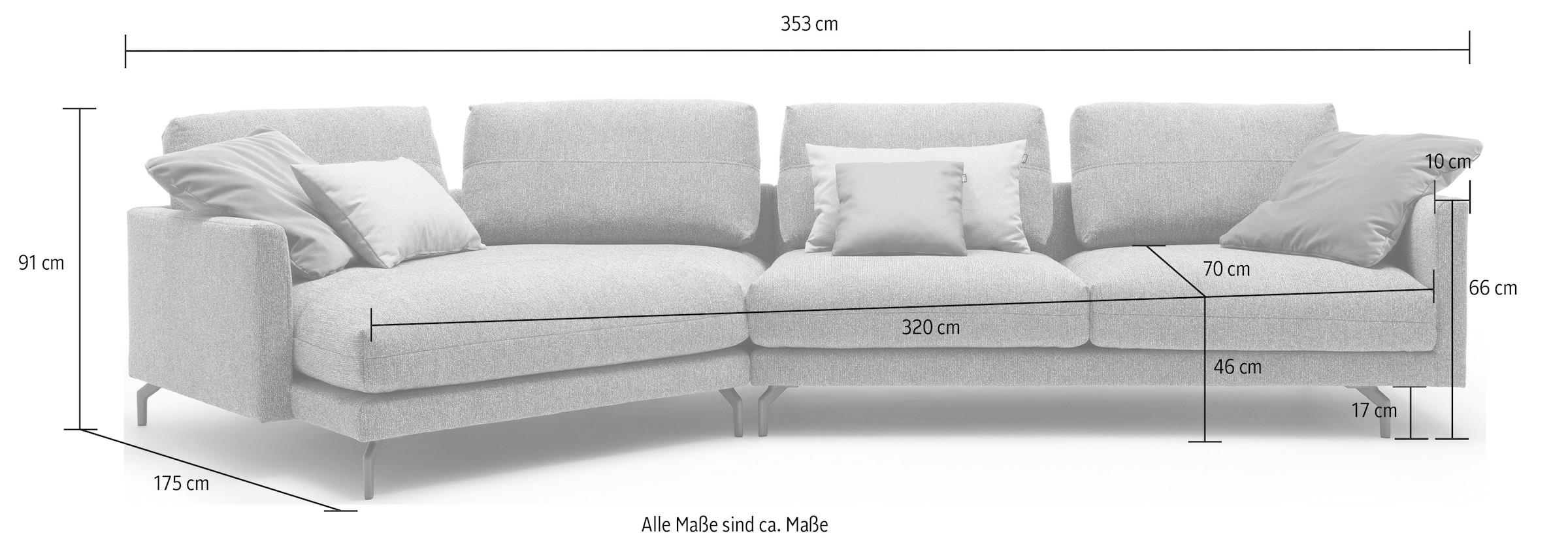 Creation BY ROLF BENZ Wohnlandschaft »CR.414 mit Kuschelecke für Wohlfühlkomfort« Wahlweise aus Leder oder Chenille