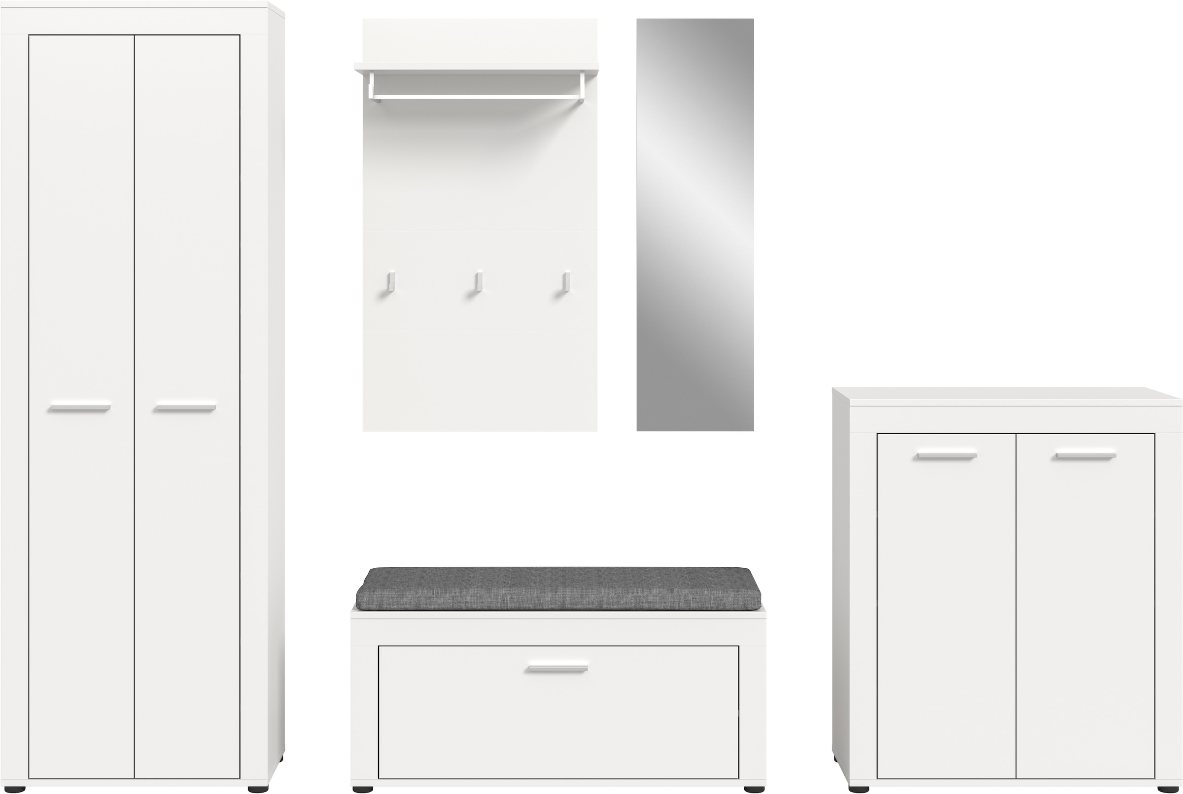 INOSIGN Garderoben-Set »Aosta« Set, 6 Stk. tlg. Aosta, Höhe 191 cm, Garderobenset, Flur, Diele