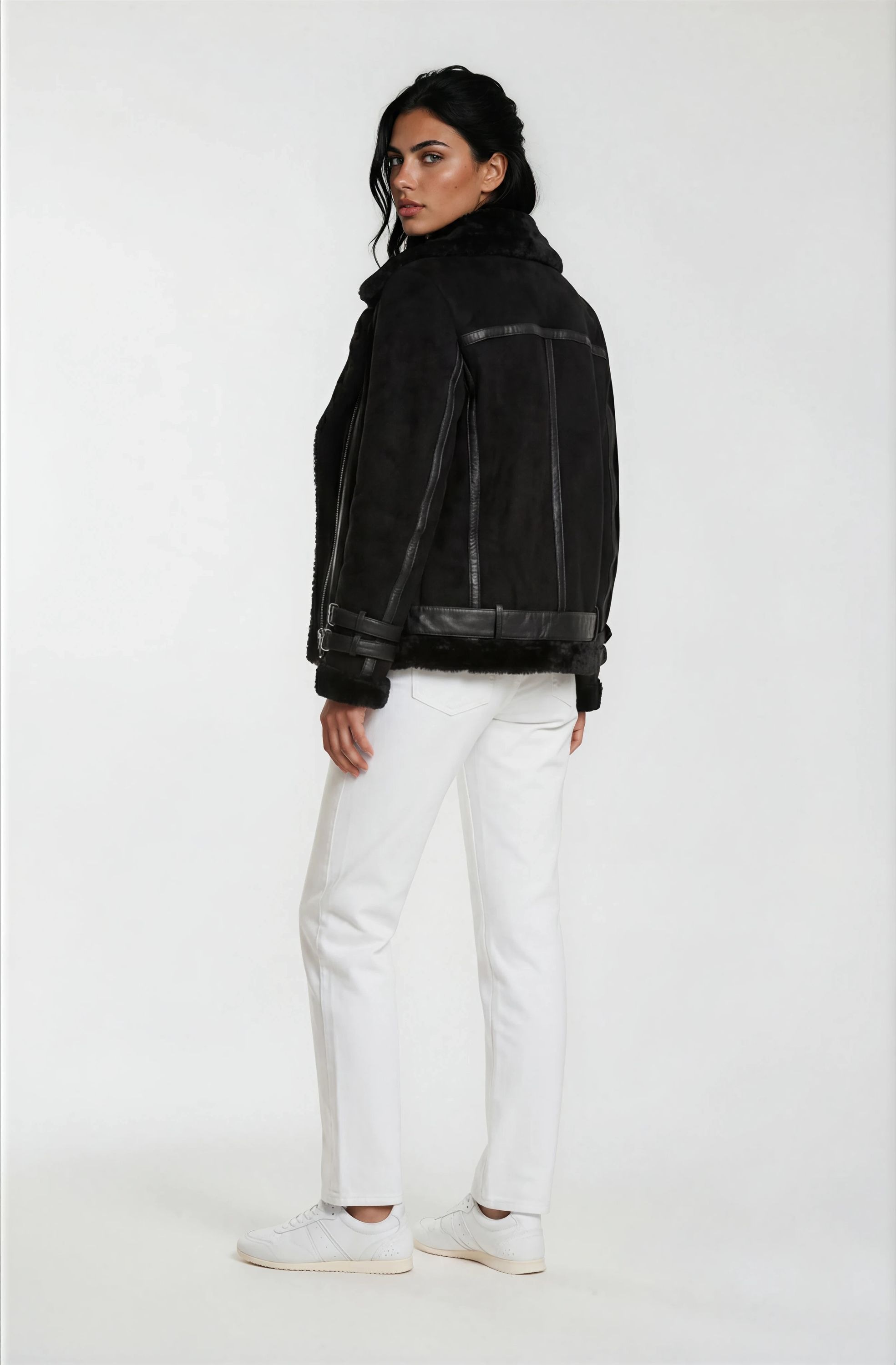 trueprodigy Lederjacke »Aloy Lederjacke mit Kunstfellbesatz« ohne Kapuze