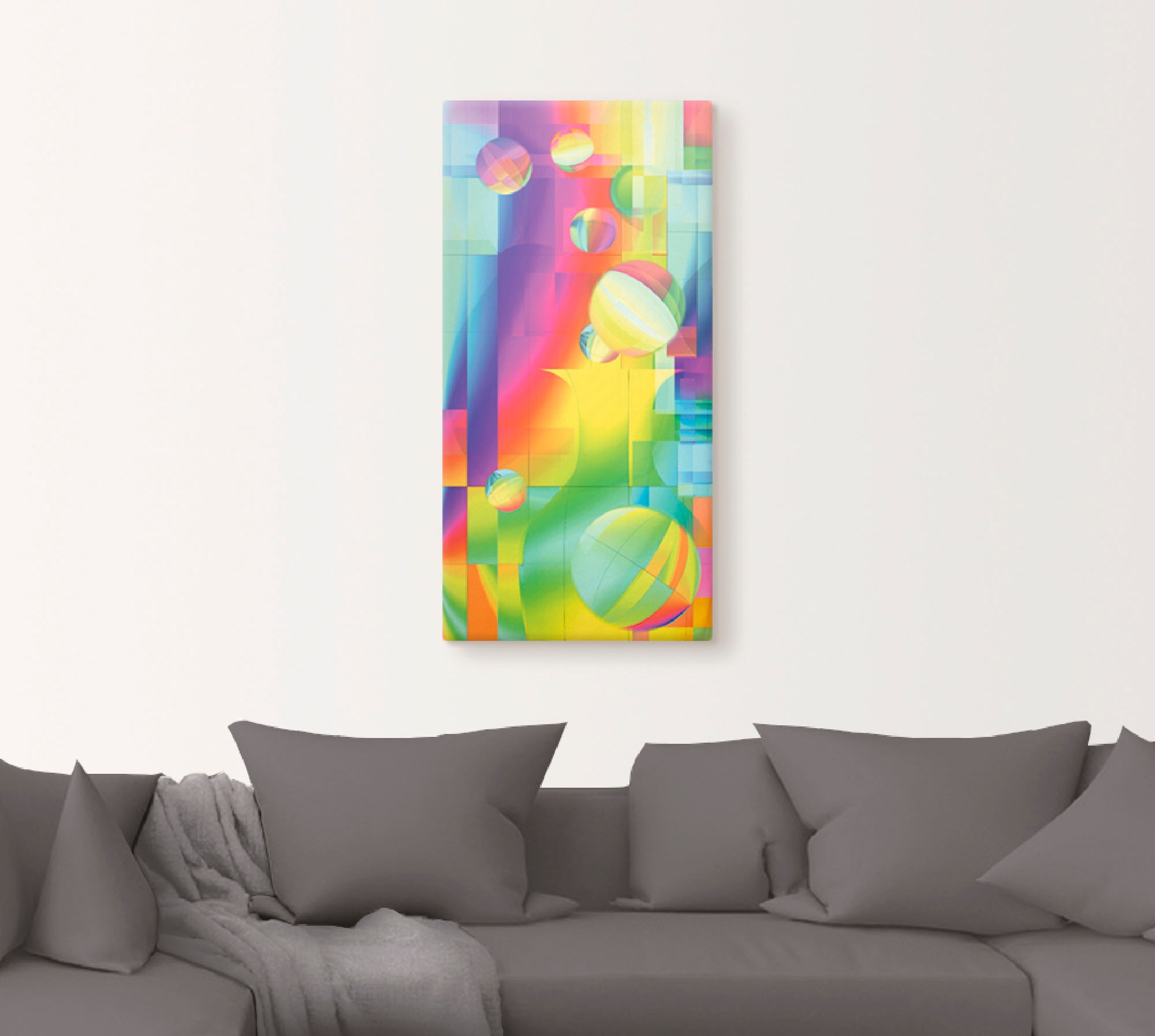Artland Leinwandbild »Farbige Freude«, Muster, (1 St.), auf Keilrahmen gespannt