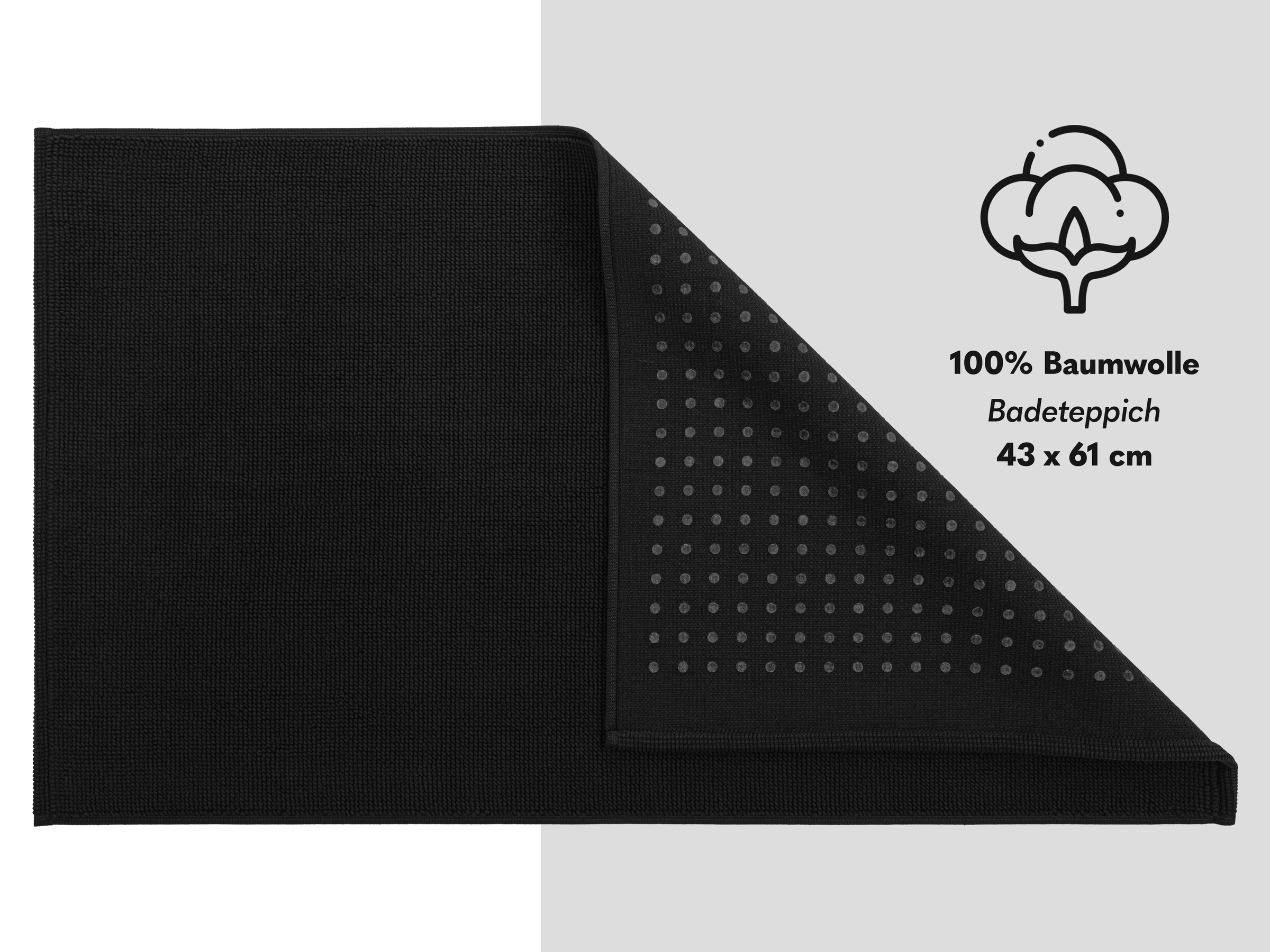 HAMMETEX Badematte »rutschfeste Badvorleger« Höhe 7,5 mm rutschhemmend beschichtet strapazierfähig einfarbig, 100% Baumwolle, in 2 Größen erhältlich