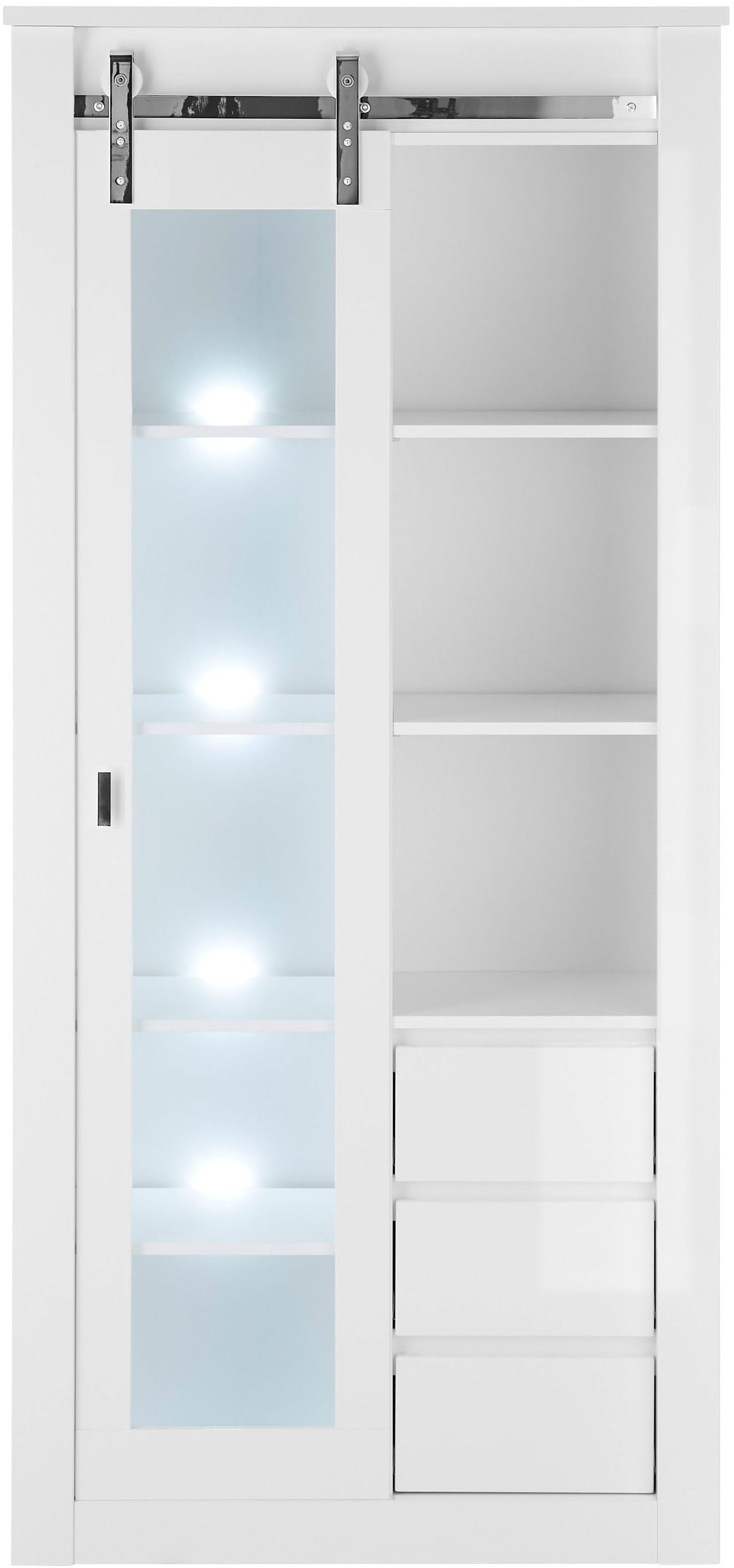 Home affaire Vitrine »Daytona, moderner Hochschrank, Glasvitrine in Weiß Hochglanz«