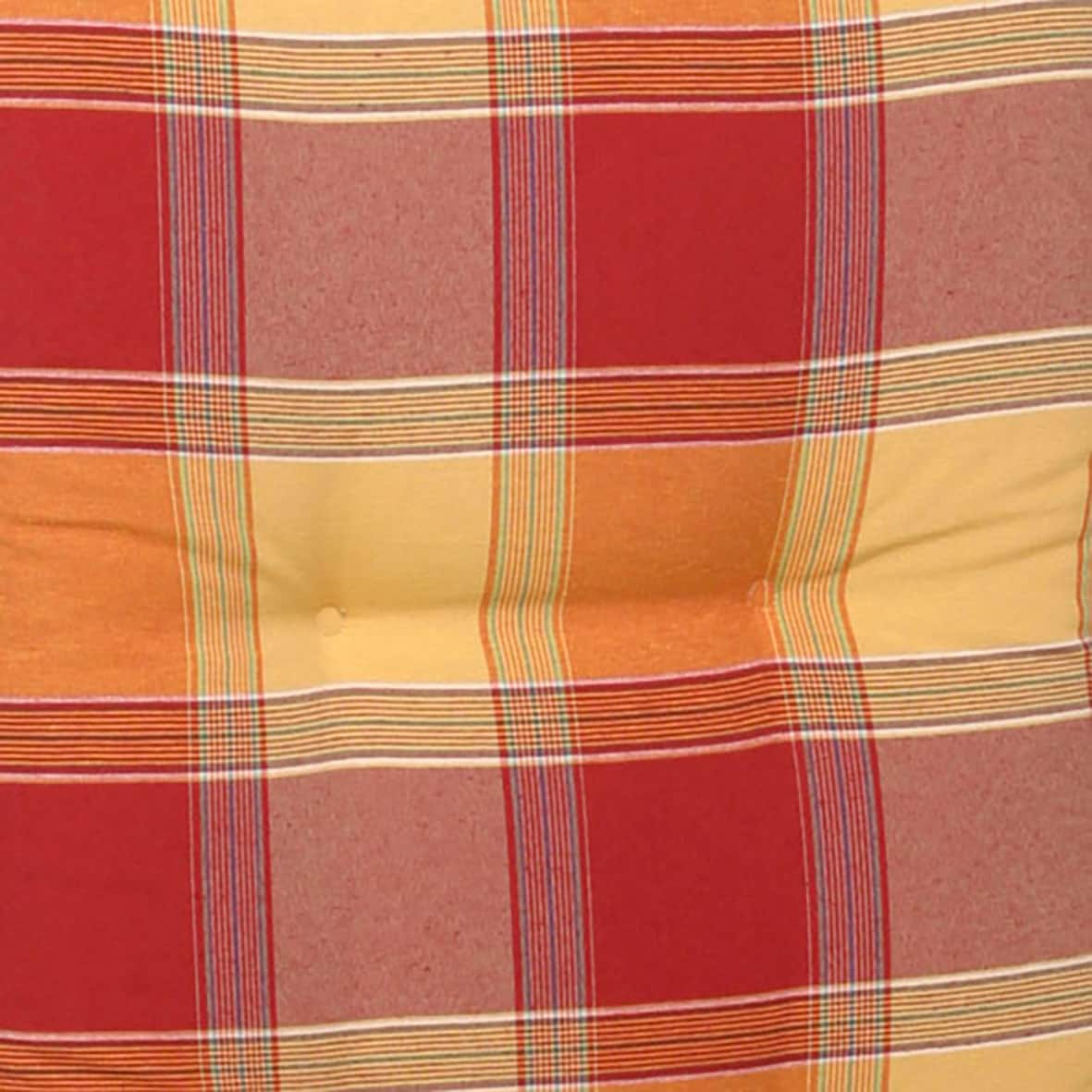 GO-DE Hockerauflage Karo rot - Maße BxLxH ca.: 50 cm x 50 cm x 7 cm