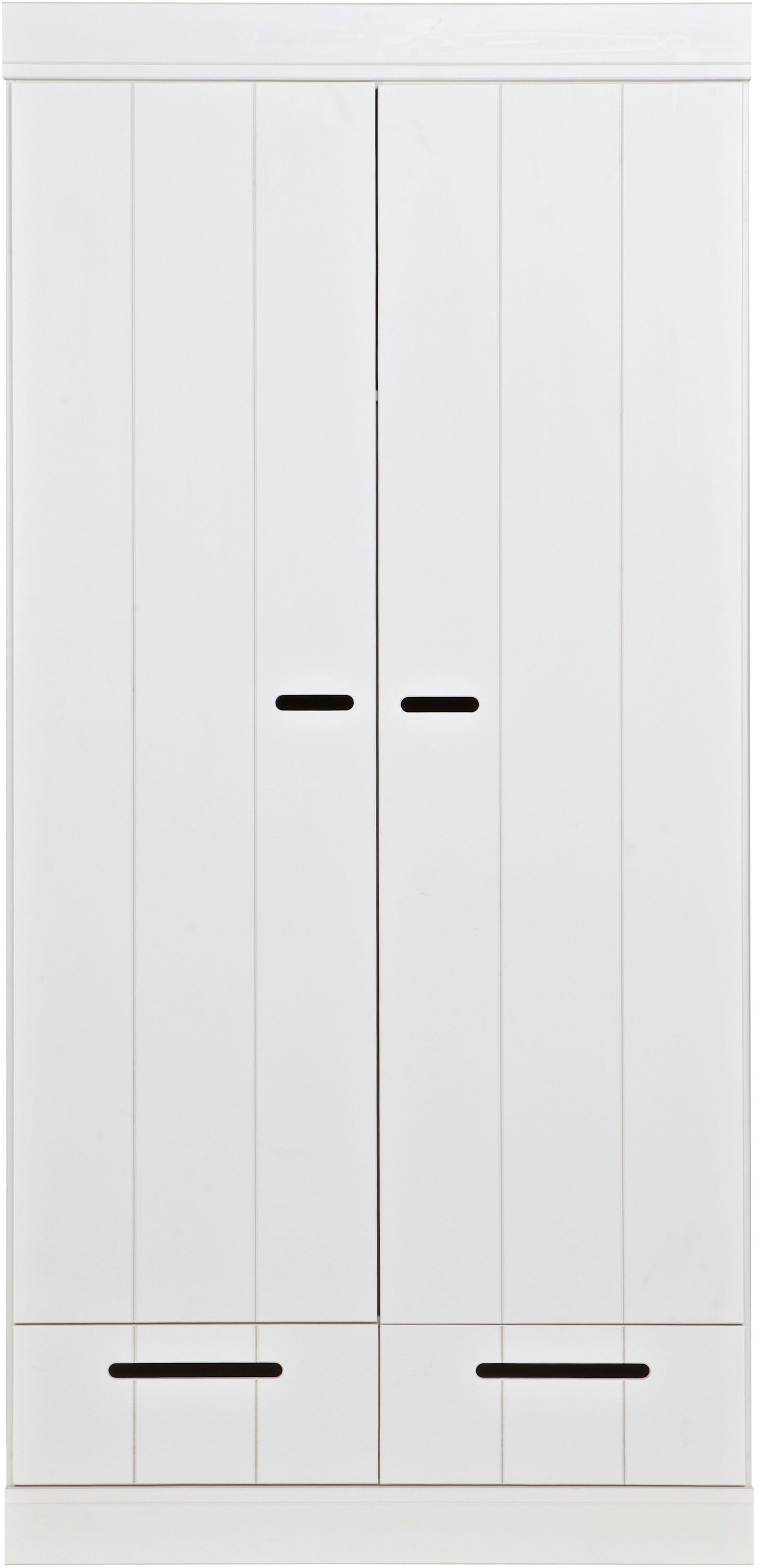 WOOOD Kleiderschrank »Connect Kiefer massiv FSC® Korpus Schiebetüren Schubladen« Stapelbar kombinierbar, Metall Schubladenführung