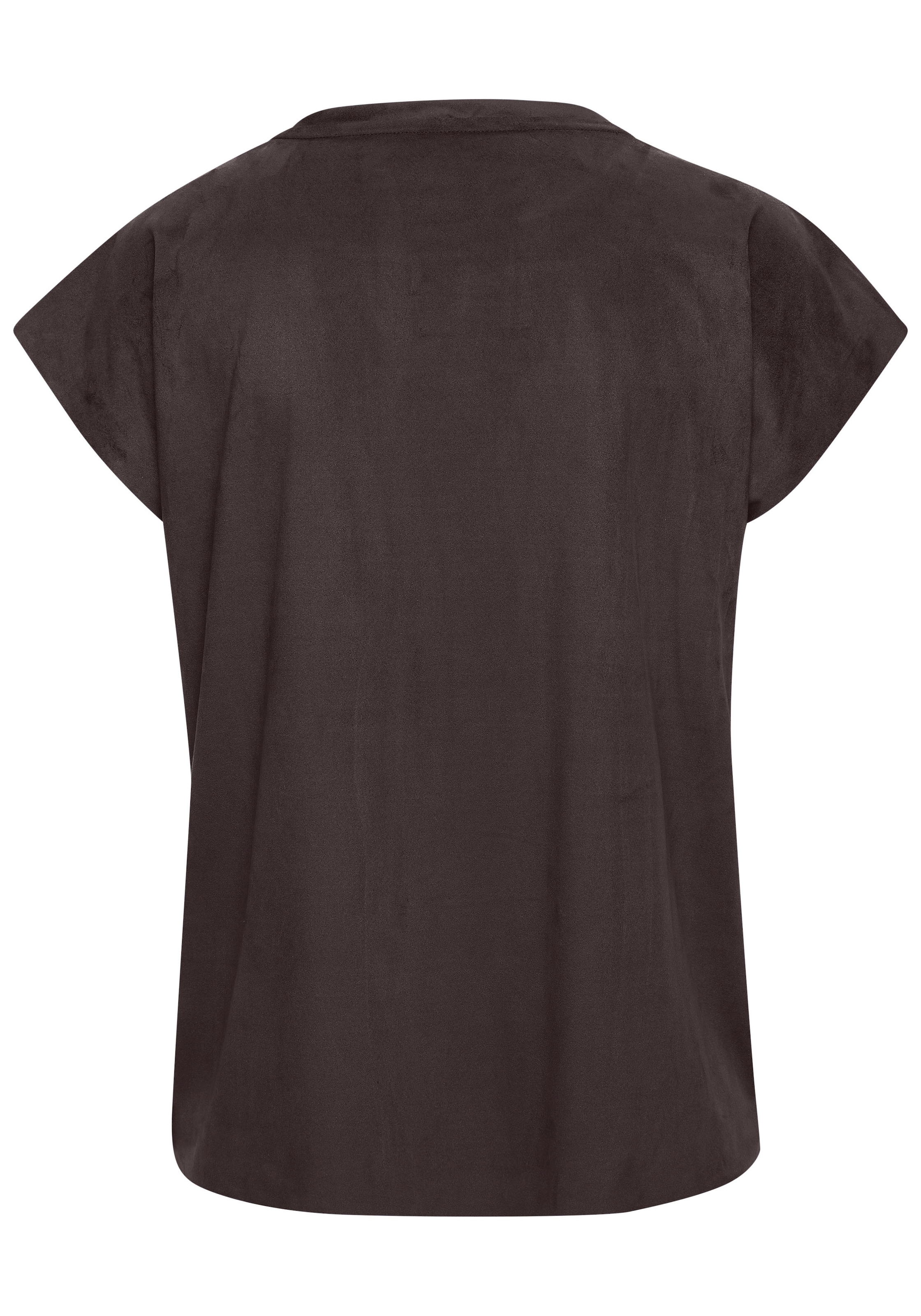 French Connection T-Shirt aus Veloursleder-Imitat mit kleiner Stickerei, Loungewear