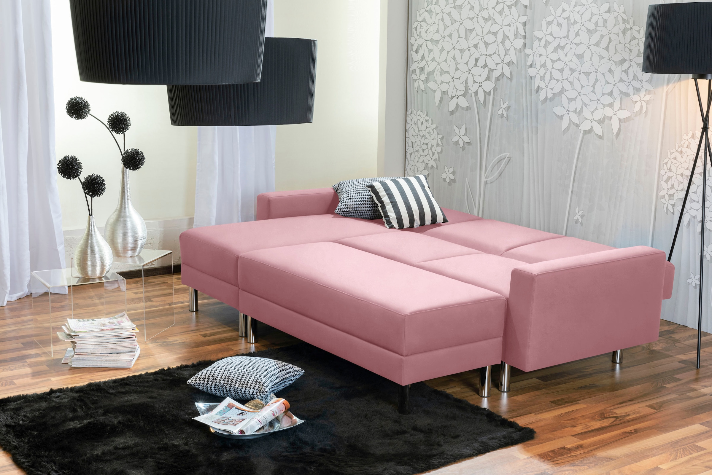 Max Winzer® Schlafsofa »Just Fresh modernes kubisches Sofa, Rückenverstellung für Sitzkomfort« Recamiere links oder rechts montierbar, elegante Metallfüße