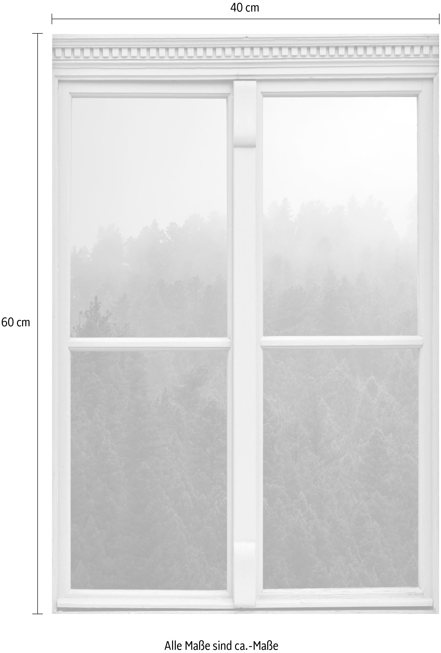 queence Wandsticker »Nebeliger Wald« Wandsticker, Wandbild, selbstklebend, 3D, Fenster