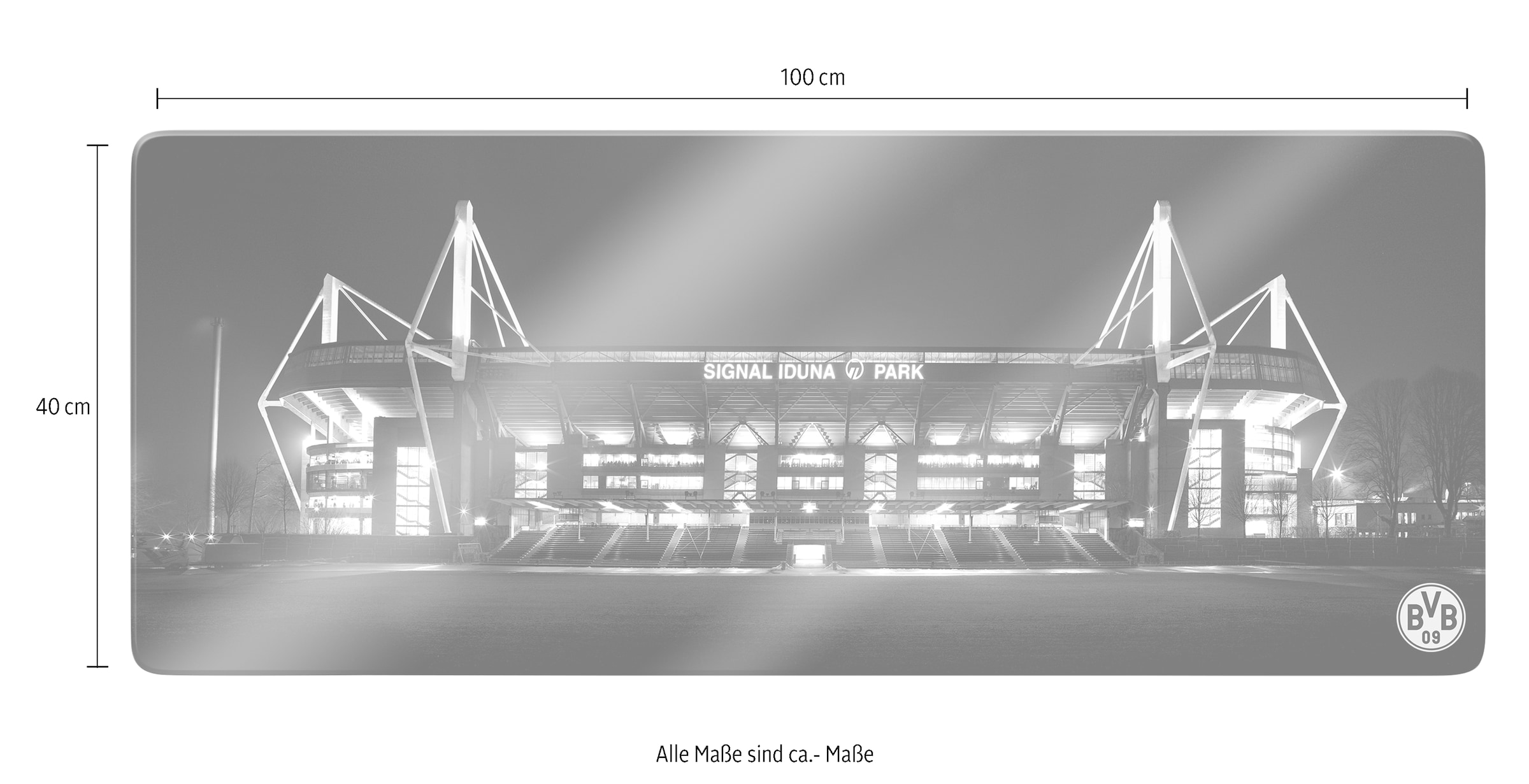 Wall-Art Glasbild »BVB Online cm 100/40 Shop Signal Iduna Park«, OTTO bestellen im