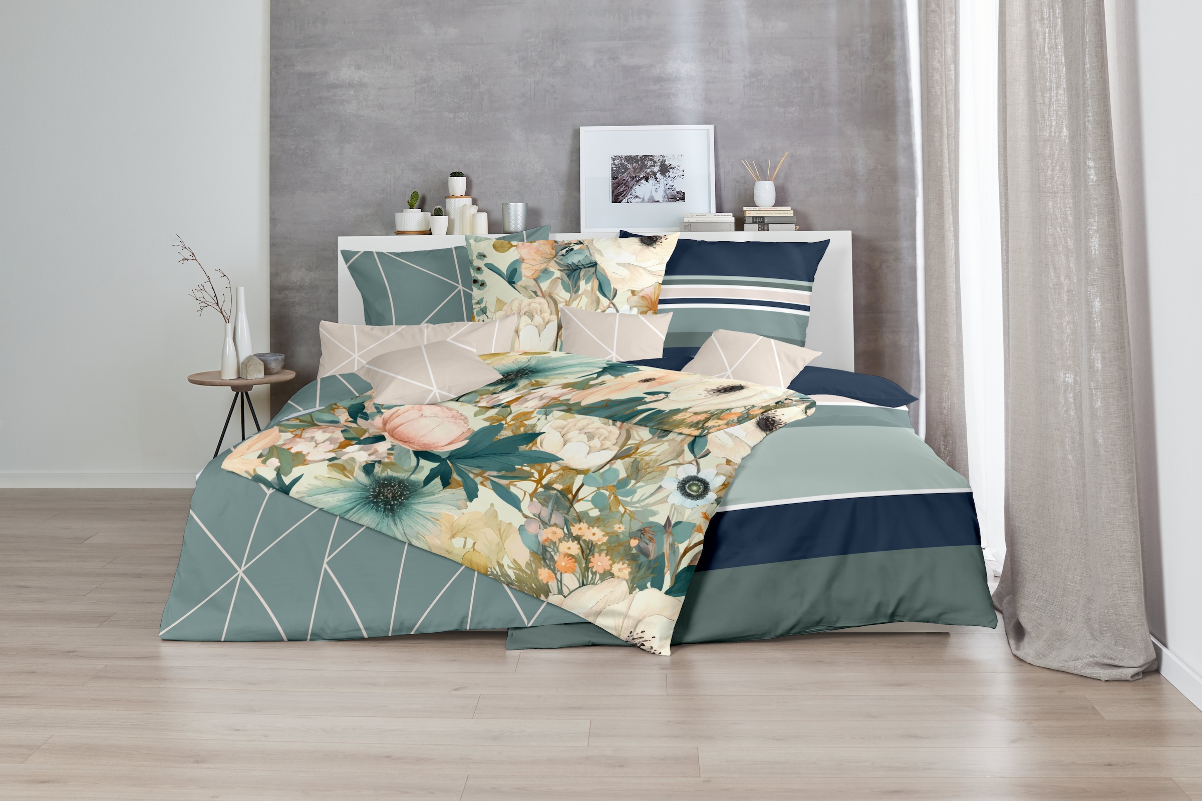 Primera Bettwäsche »Mako-Satin-Bettwäsche Golden«, mit denzenten Linien