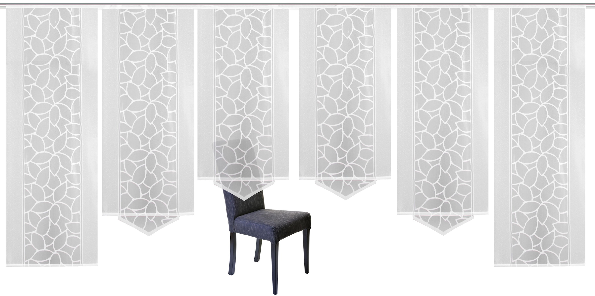 HOME WOHNIDEEN Schiebegardine »JENNA« Klettband 6 Stk. tlg. Schiebevorhang Jacquard Set