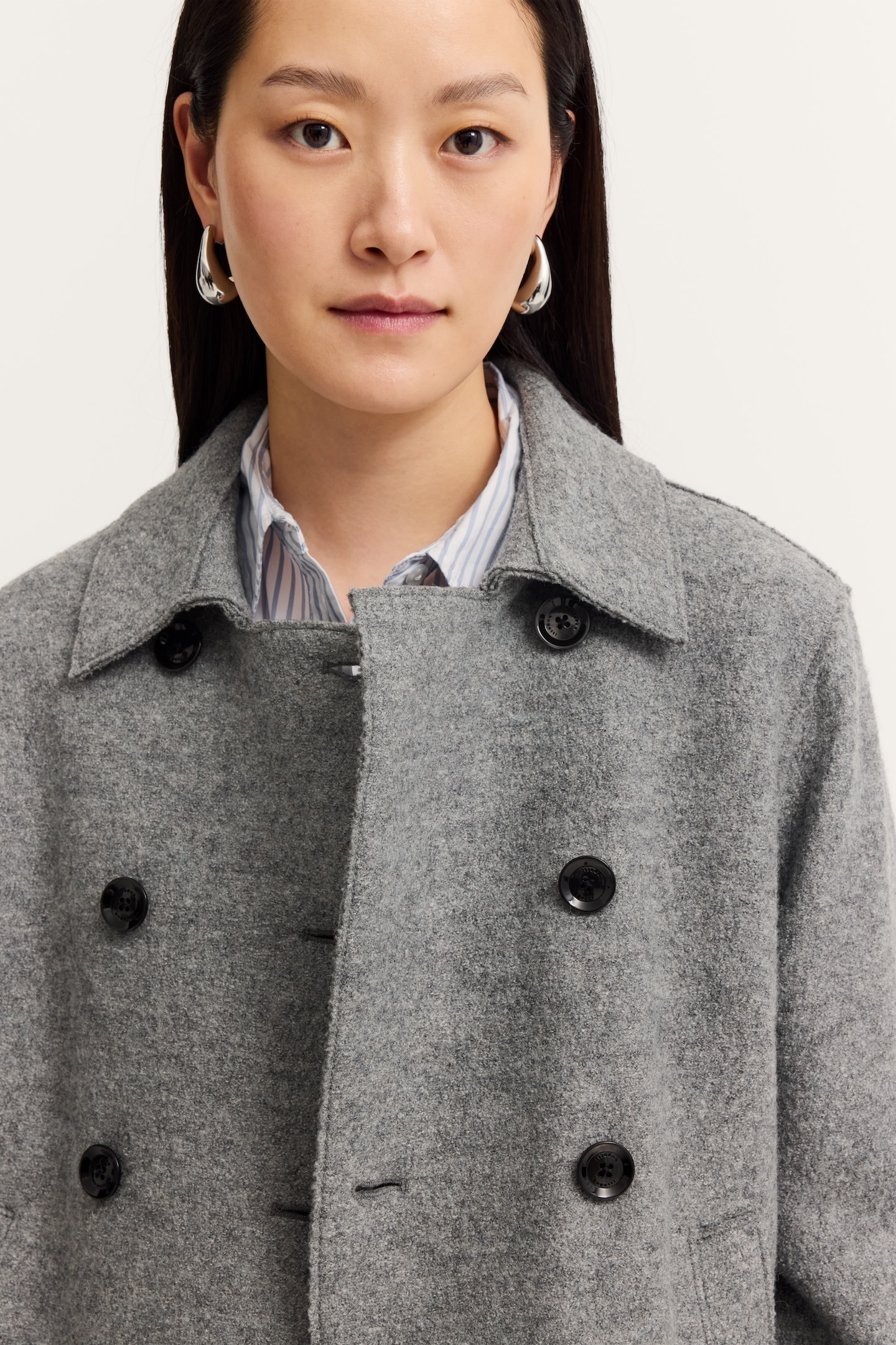 bugatti Wolljacke »Flexcity Stretch« im Loose Fit mit offenkantig gekochter Wolle