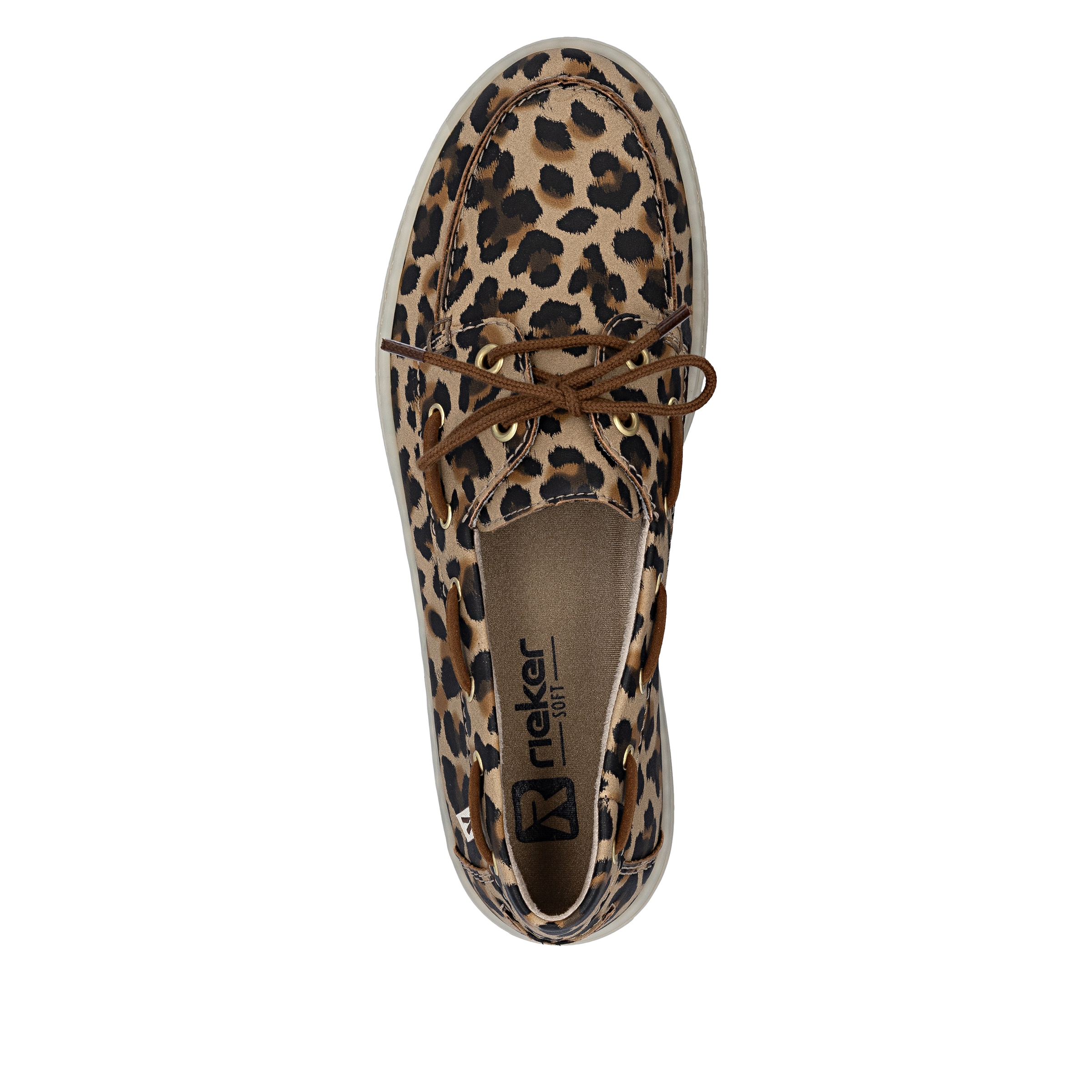 Rieker Bootsschuh  Schnürer, Mokassin, Halbschuh im Leo-Look