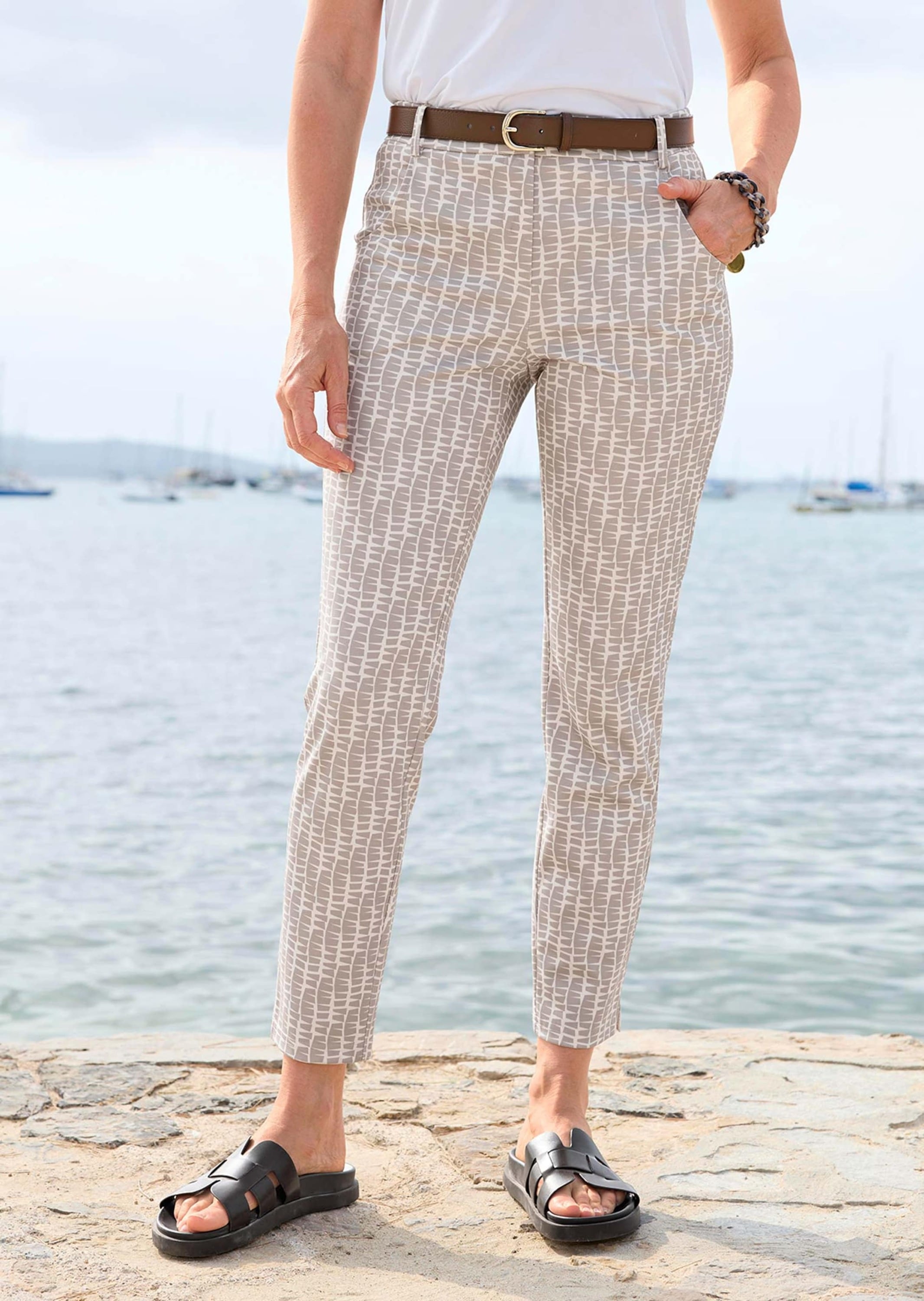 GOLDNER Stoffhose »Jerseyhose BELLA mit Print«