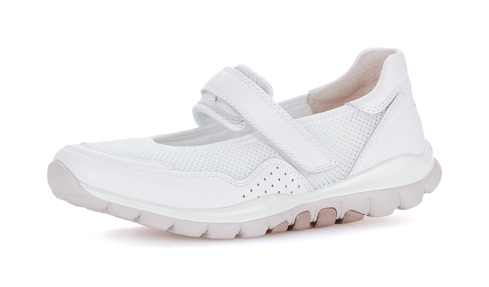 Gabor Rollingsoft Riemchenballerina  , Klettschuh, Freizeitschuh, Komfortschuh mit Lochmuster