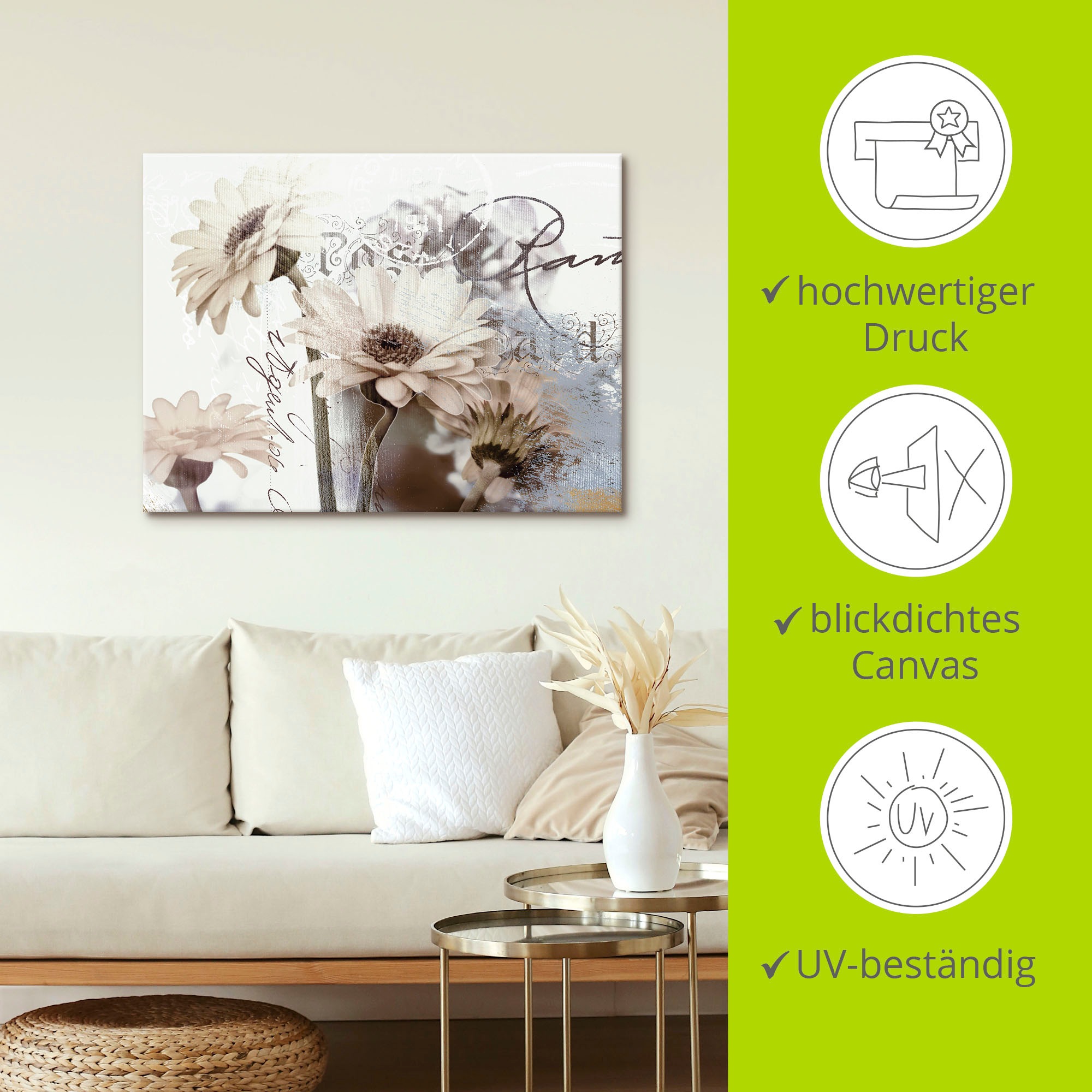 Artland Wandbild »Gerberas_Detail«, Blumenbilder, (1 St.), als Leinwandbild, Poster, Wandaufkleber in verschied. Größen