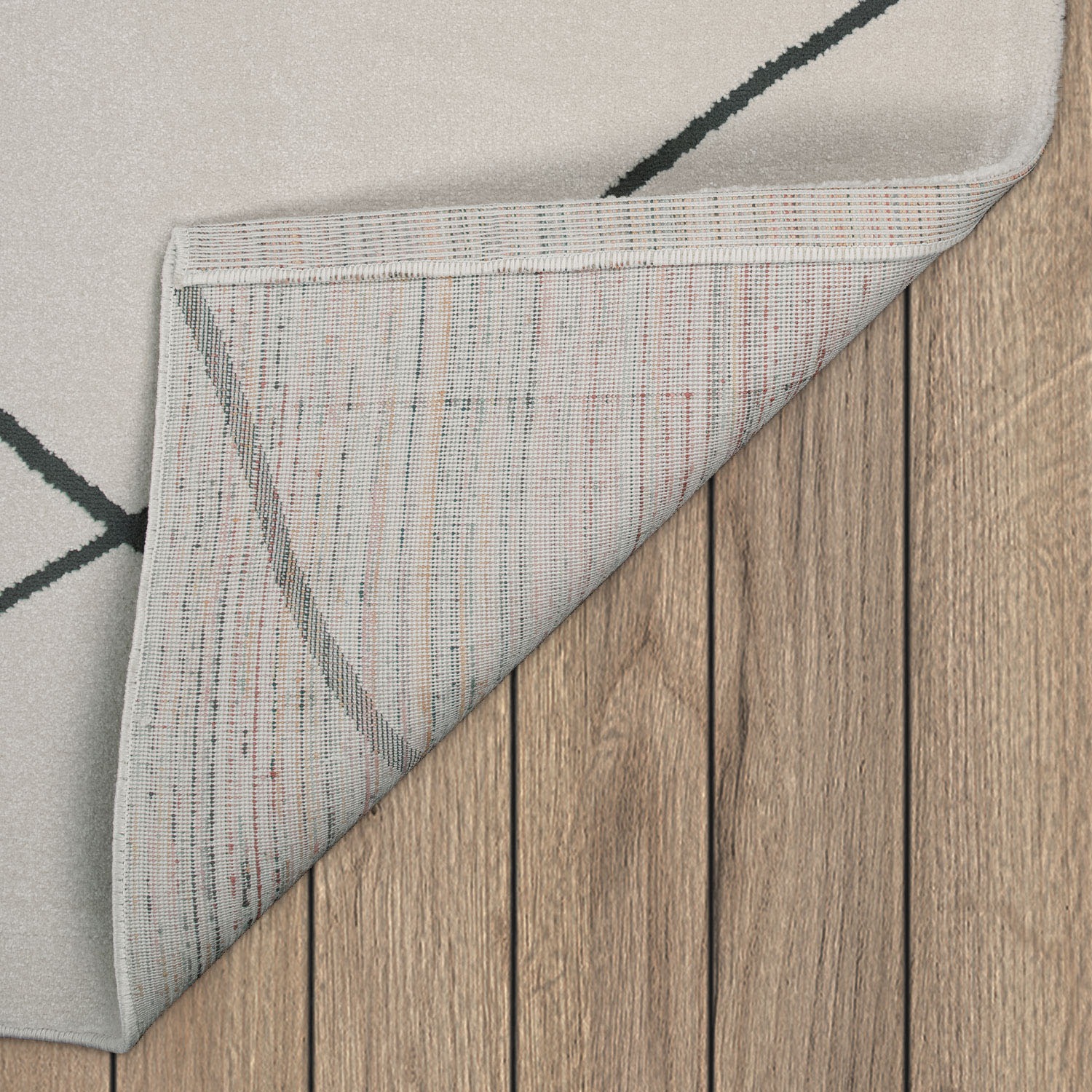 Paco Home Teppich »Haral 787«, rund, 9 mm Höhe, Kurzflor, Scandi Design, Rauten Motiv