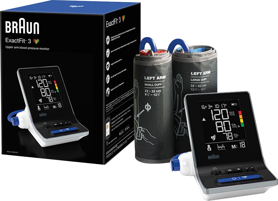Braun Oberarm-Blutdruckmessgerät »ExactFit™ 3 - BUA6150«, Mit zwei Manschettengrößen für Genauigkeit und Komfort