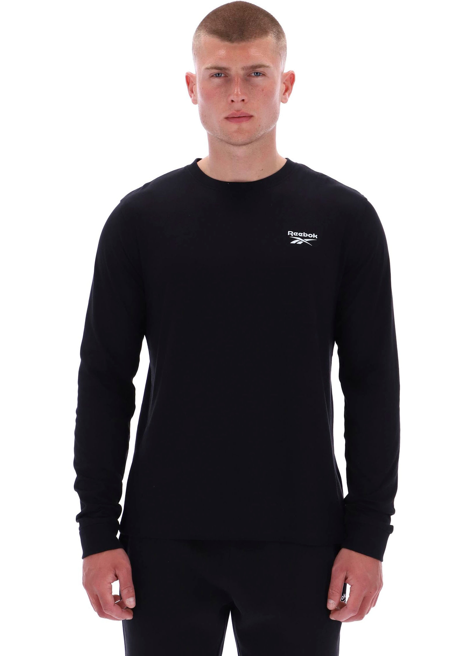 Reebok Herren T-Shirt »ENZO SMALL LOGO CREW NECK LS TEE« 1 Stk. tlg. in schwarz, Größe M