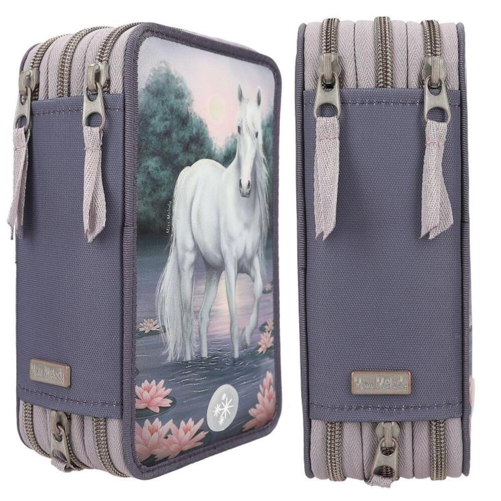 Depesche Buntstift »3-Fach Federtasche LED Seerosen Miss Melody 20 x 13 x 7,5 cm bunt«