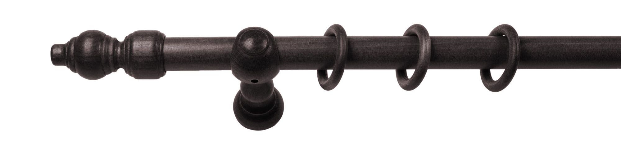 SN DECO GROUP Gardinenstange »Filigrano« 1 läufig-läufig Fixmaß 28 mm, Holz, verschiedene Längen und Farben, Komplettset