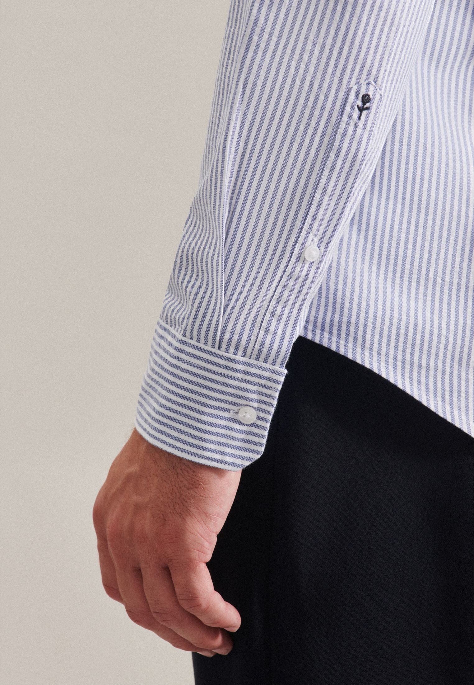 seidensticker Businesshemd »Slim«, Slim Langarm Button-Down-Kragen Streifen