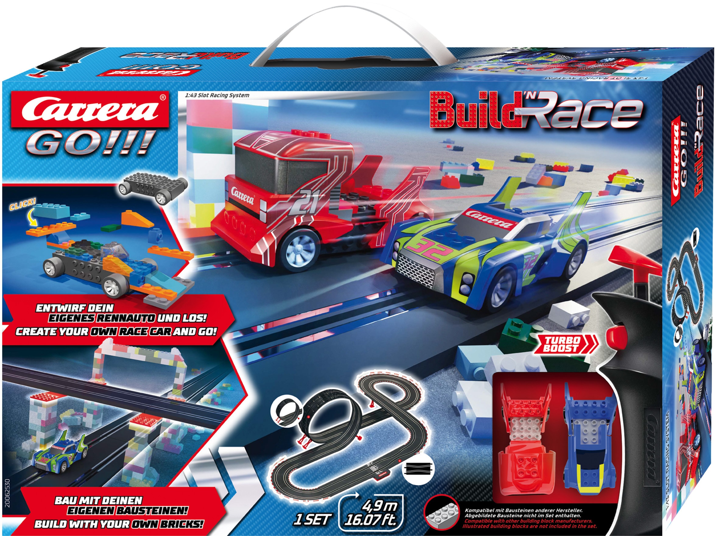 Autorennbahn »Carrera GO!!! - Build 'n Race - Racing Set 4.9«