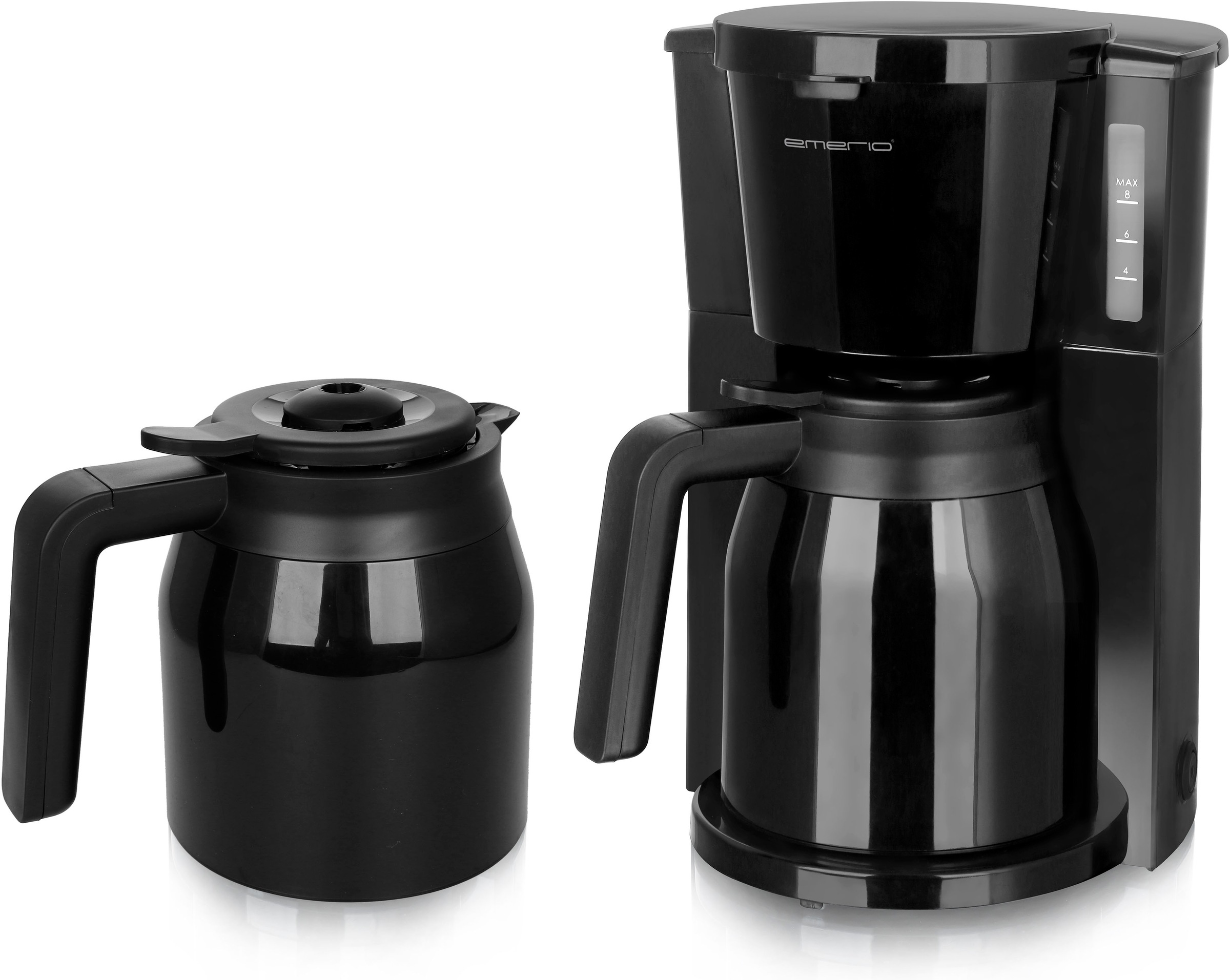 Emerio Filterkaffeemaschine »CME-125050, inkl. 2x 1,0L Thermokannen« Papierfilter Permanentfilter 1x4 in schwarz