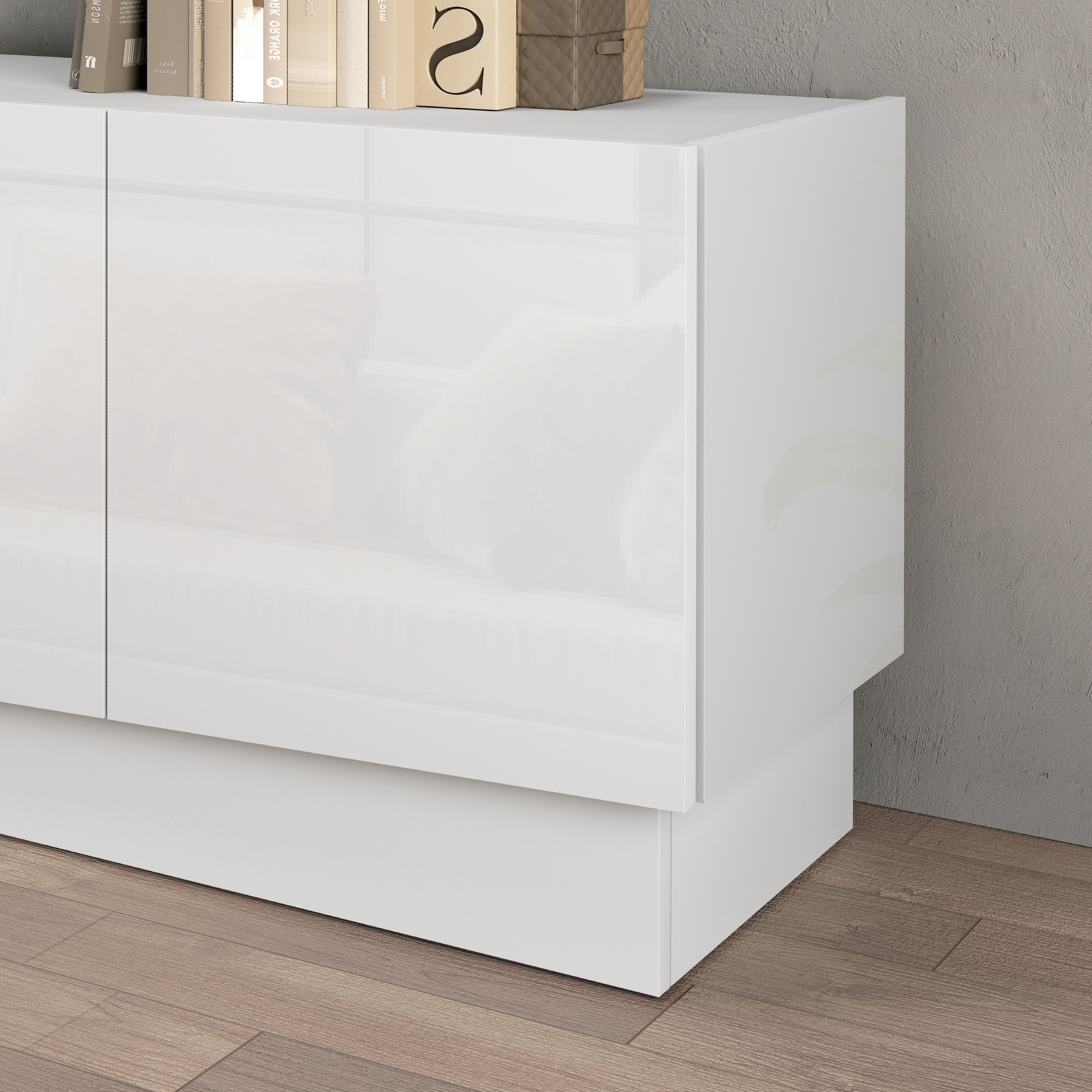 INOSIGN Lowboard »VELA, Höhe 60 cm, Breite 225 cm,Design mit schrägen Türen«, (1 St.), Made in Italy, Maße-B/T/H: 225x35x60, Lowboard, TV-Board, TV-Kommode