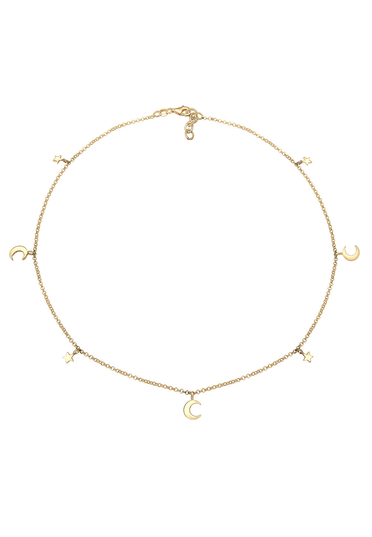 Elli Kette mit Anhänger »Halskette Sterne und Halbmond Astro Anhänger 925 Silber«