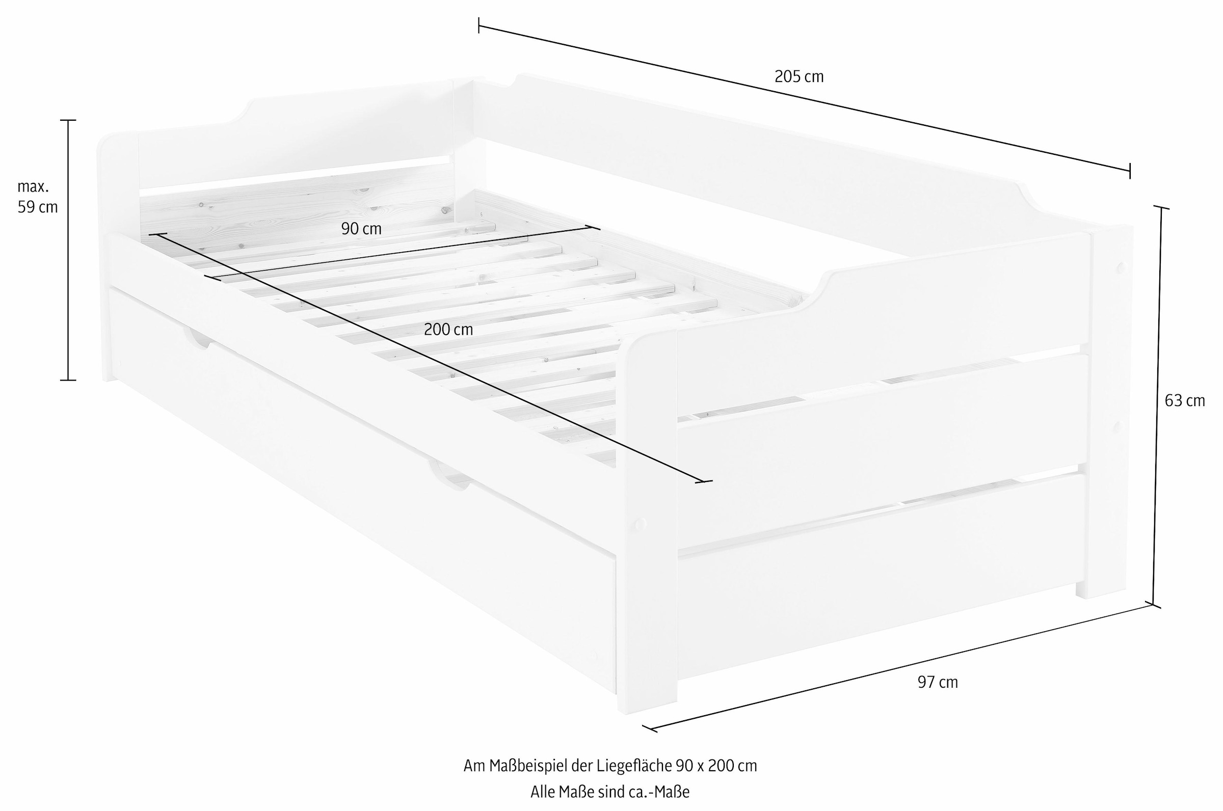 Home affaire Daybett »"REETE " BESTSELLER! Inklusive Schubkasten«, Zertifiziertes Massivholz (Kiefer), klassischer Landhausstil