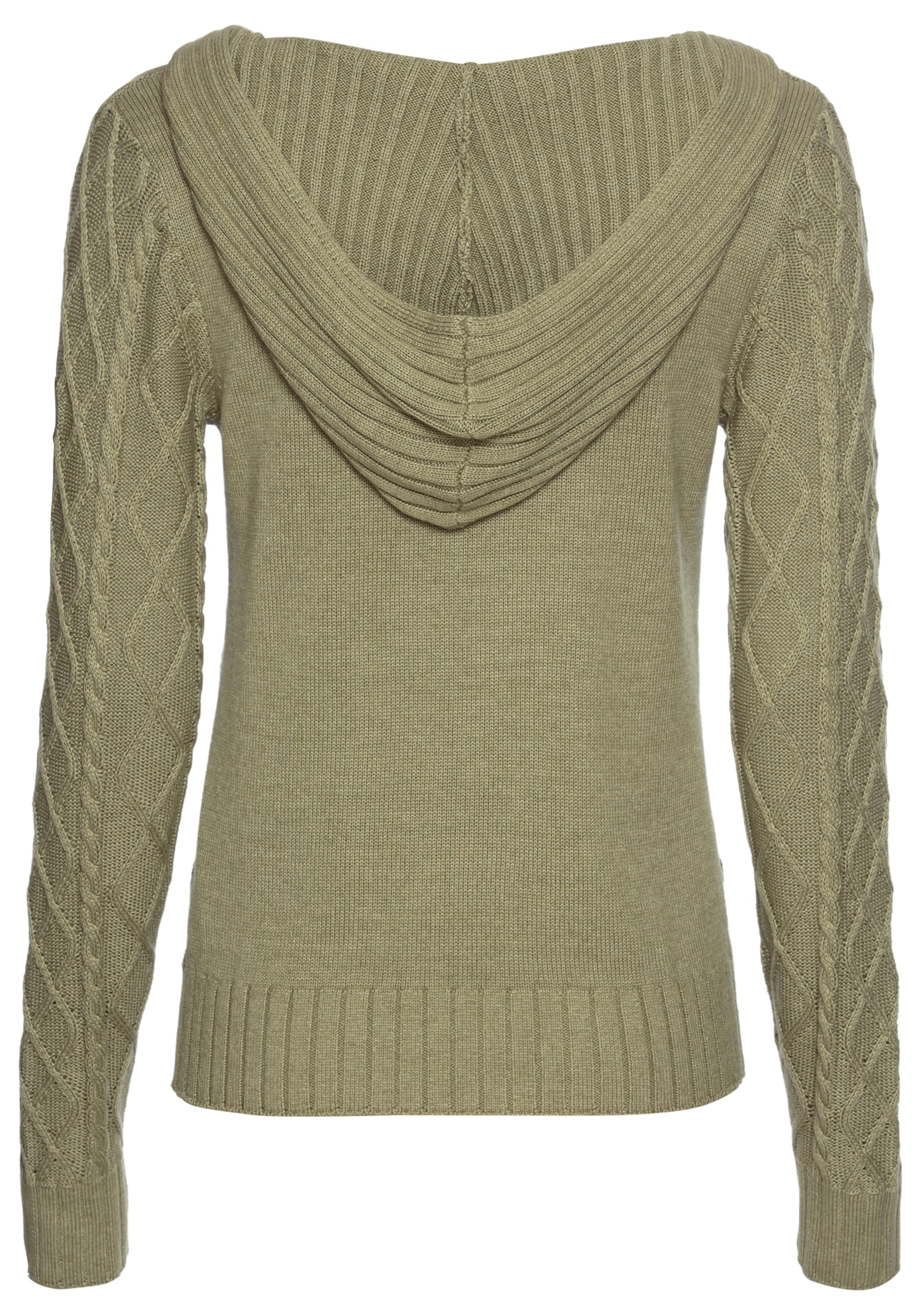 KangaROOS Kapuzenpullover, aus Zopfstrick