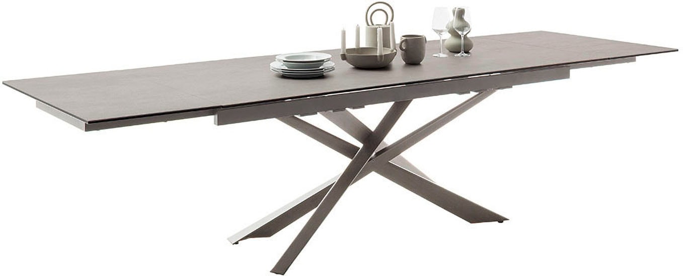 MCA furniture Esstisch »TESERO Auszugtisch 200-300 cm«, (Einzelstück), Keramik,Edelstahl,Marmor-Optik,ausziehbar,belastbar 100kg,10-12 Pers.