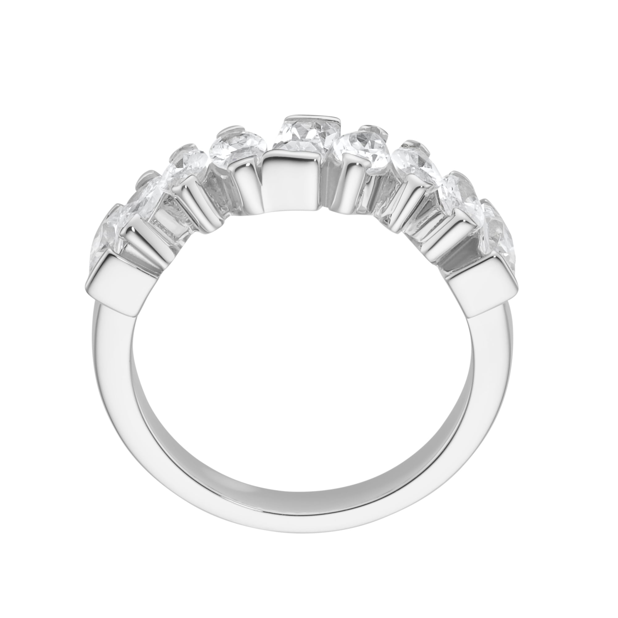 GIORGIO MARTELLO MILANO Silberring »Ring mit weißen Zirkonia in verschiedenen Schliffarten, Silber 925«