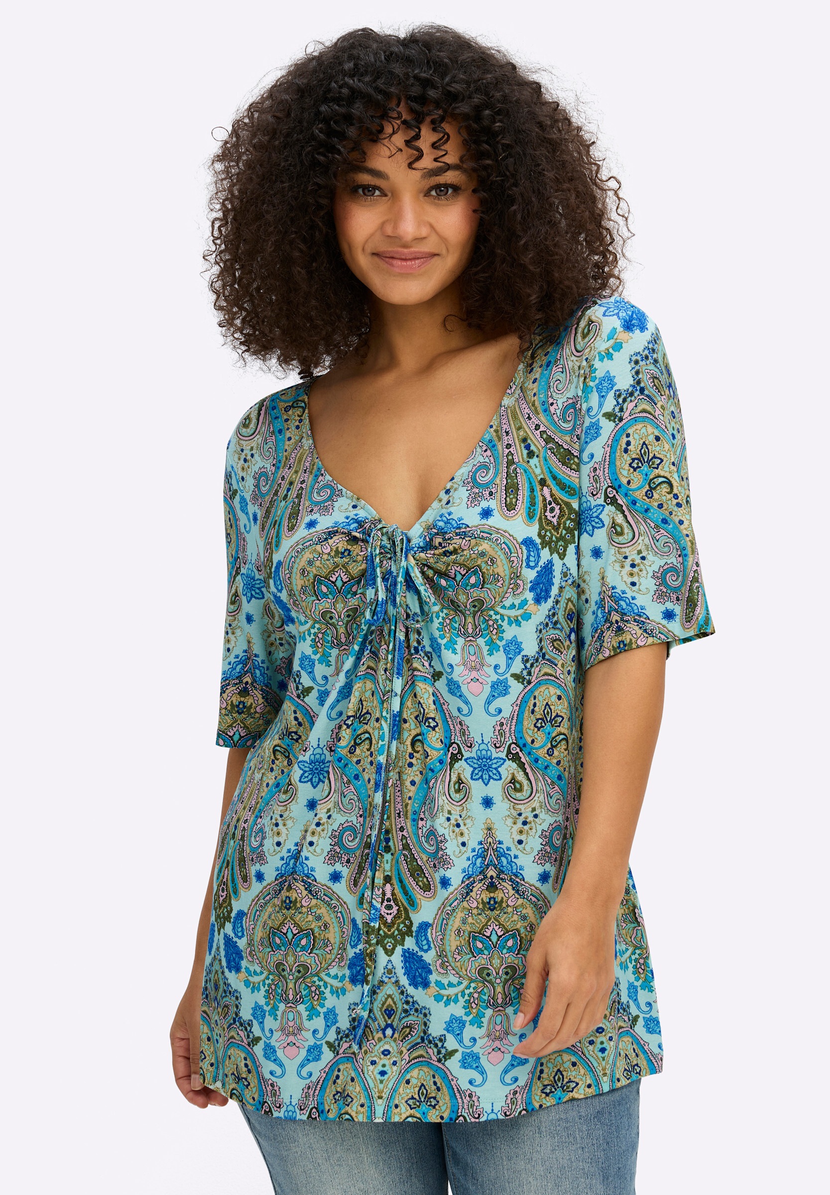 sheego by Joe Browns T-Shirt »T-Shirt Print-Shirt mit herzförmigem Ausschnitt«