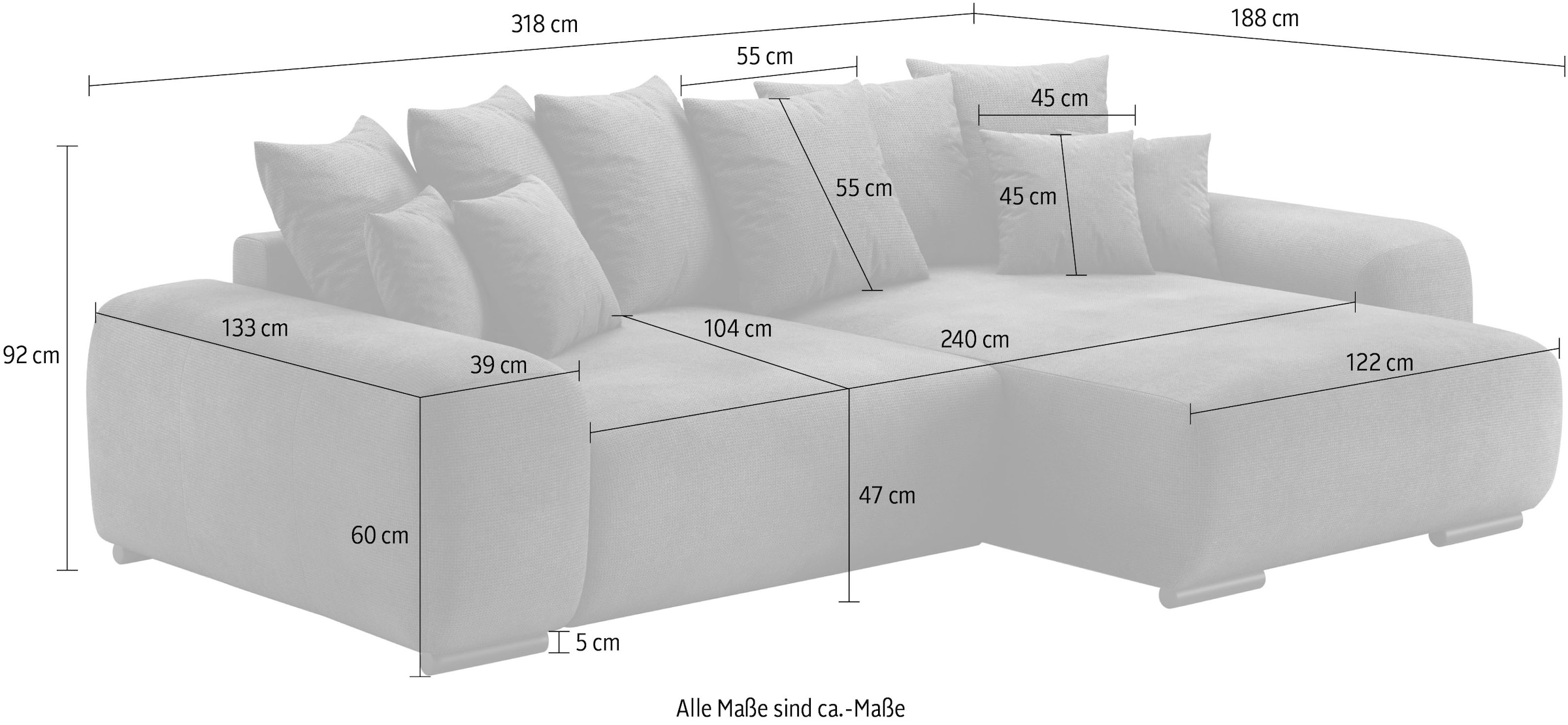 Mr. Couch Polsterecke »Sundance II«, Dauerschläfer mit EasyBett-Schlaffunktion, Bettkasten