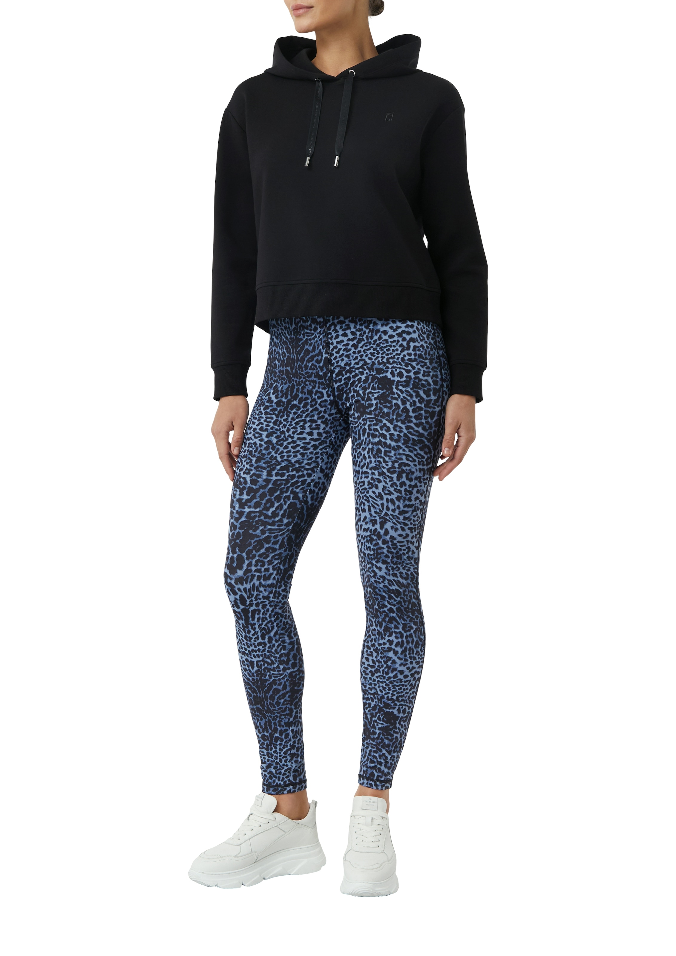 comma casual identity Kapuzensweatshirt, cropped, casual, mit Kapuze, Baumwollmischung
