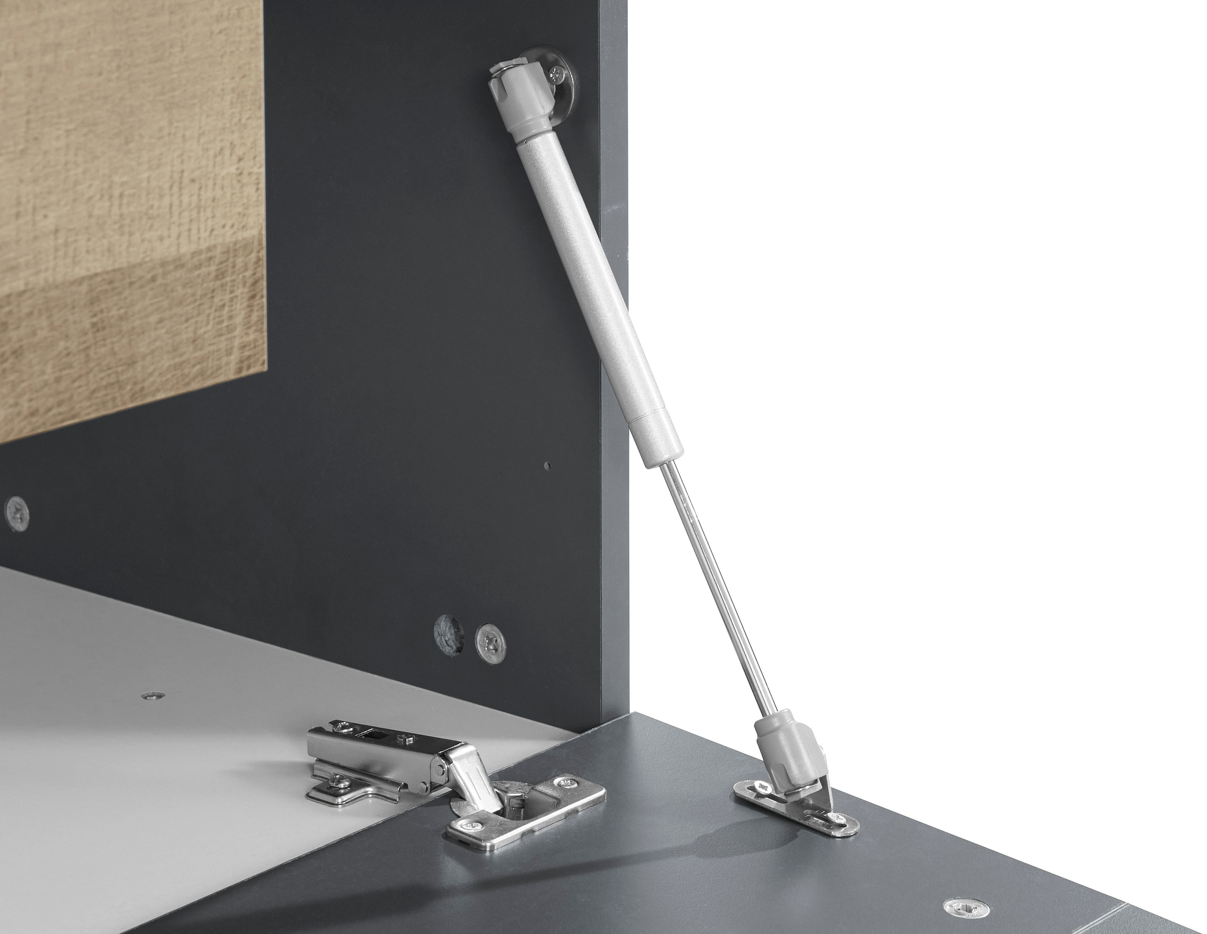 INOSIGN Wohnwand »Coro, Anbauwand, Medienwand«, (Set, 2 St.), Lowboard 4 Fächern Breite 200 cm und Vitrine 3 Türen Breite 80 cm
