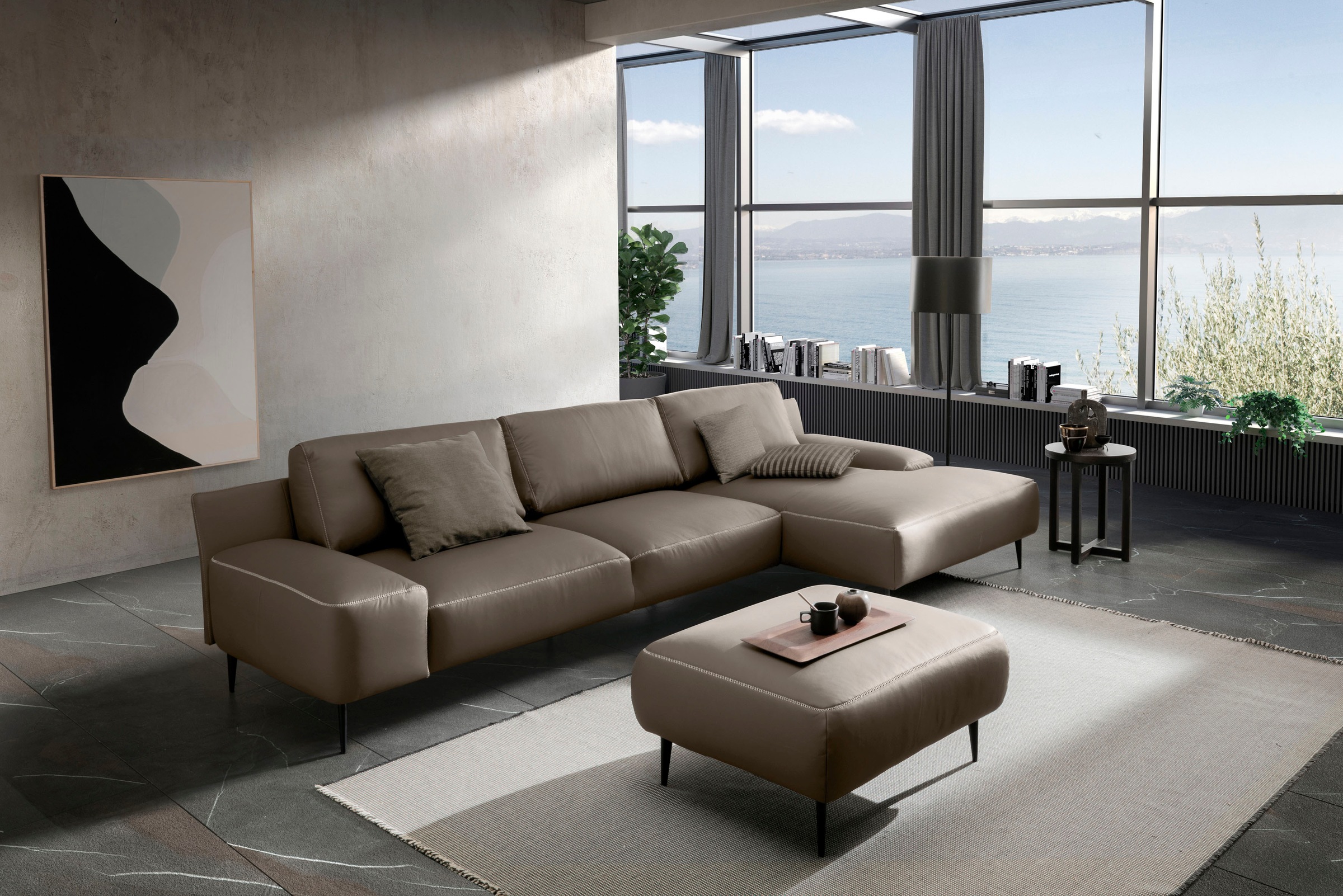 designwerk Hocker »Forma, zeitloser Desighocker mit aktuellem Fuß«, in hochwertiger Verarbeitung & tollem Sitzkomfort