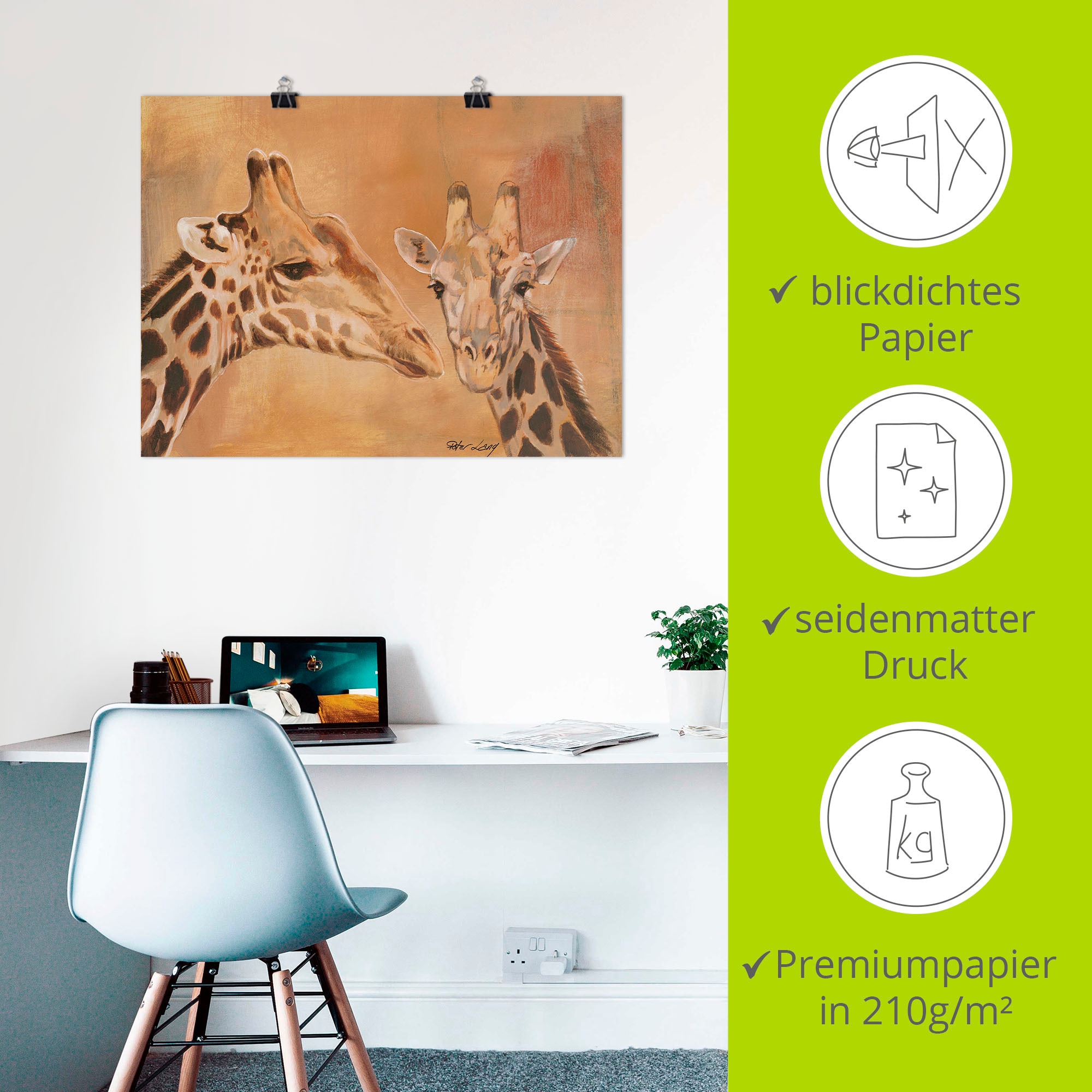 Artland Wandbild »Giraffen«, Wildtiere, (1 St.), als Alubild, Outdoorbild, Leinwandbild, Poster in verschied. Größen
