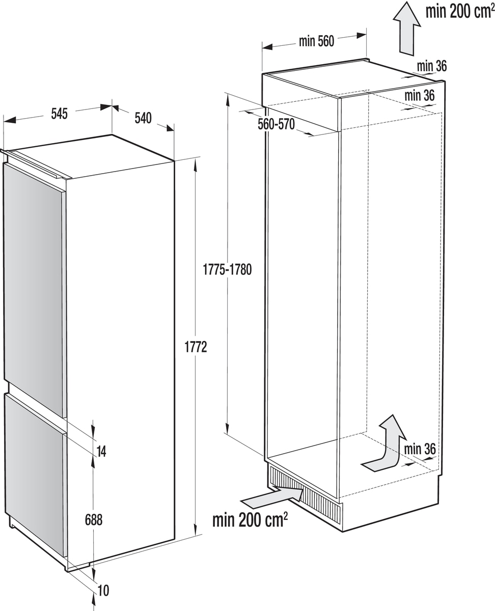 GORENJE Einbaukühlgefrierkombination »NRKI 218 EE1«, LED-Display