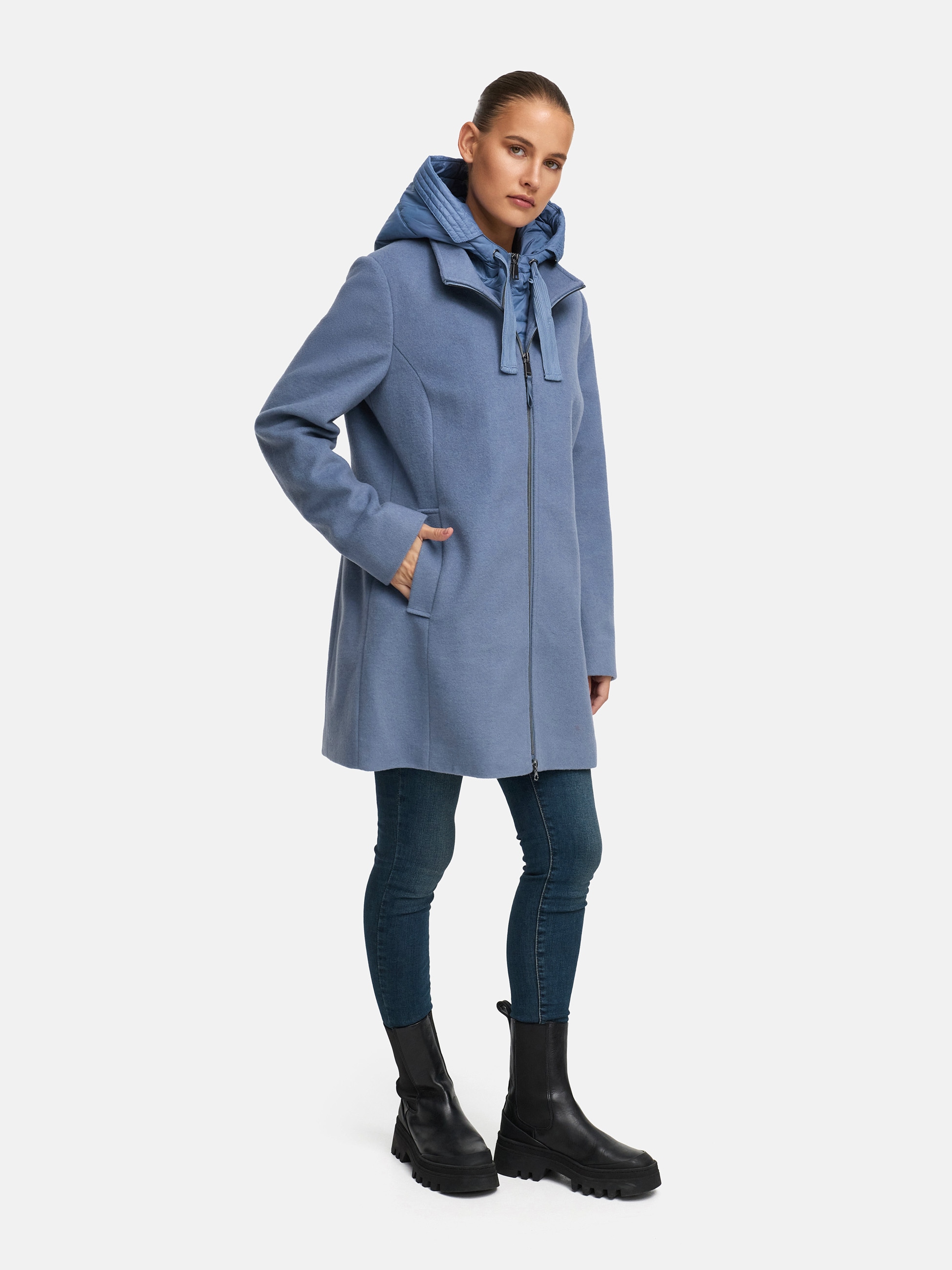 MANISA Wolljacke, mit Kapuze, mit herausnehmbarer Kapuze