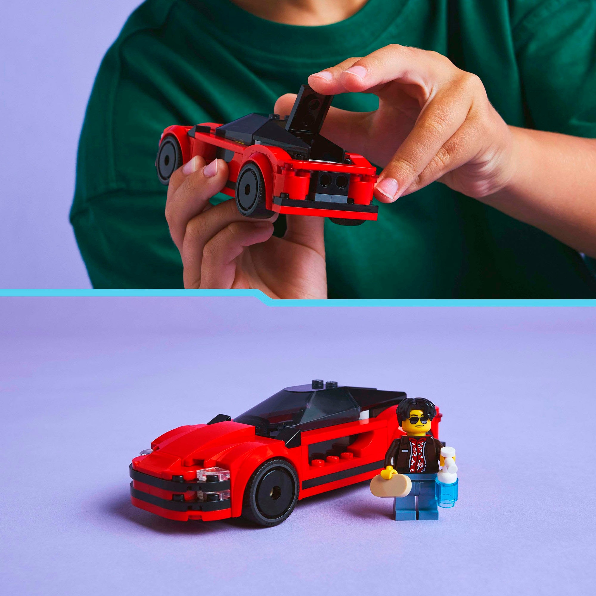 LEGO® Konstruktionsspielsteine »Roter Sportwagen (60448), LEGO City«, (109 St.), Made in Europe
