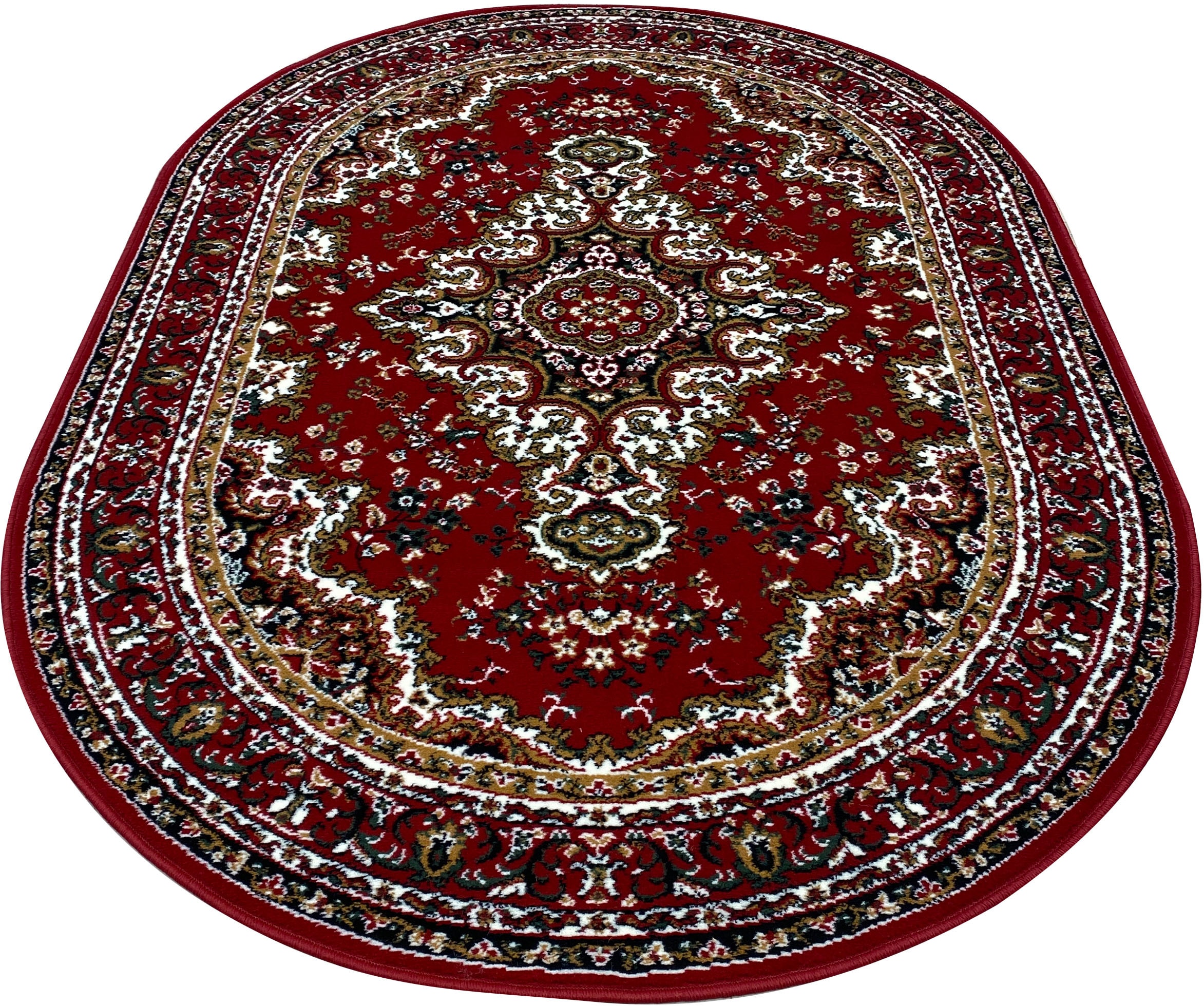 Teppich »Oriental«, oval, Orient-Optik, mit Bordüre, Kurzflor, pflegeleicht, elegant