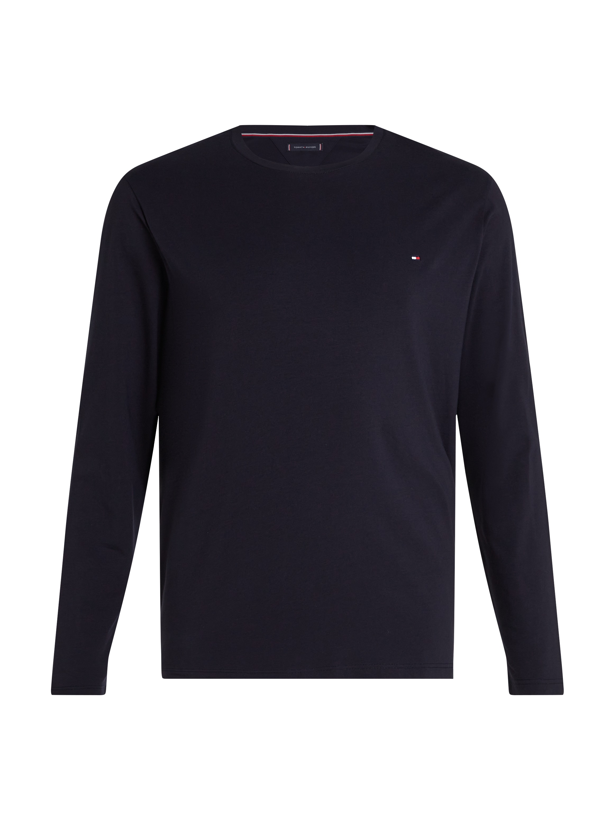 Tommy Hilfiger Big & Tall Longsleeve »BT-STRETCH SLIM FIT TEE-B mit Rundhals und Logo«, unifarben, casual, slim fit, Baumwollmix, Rundhals, große Größen