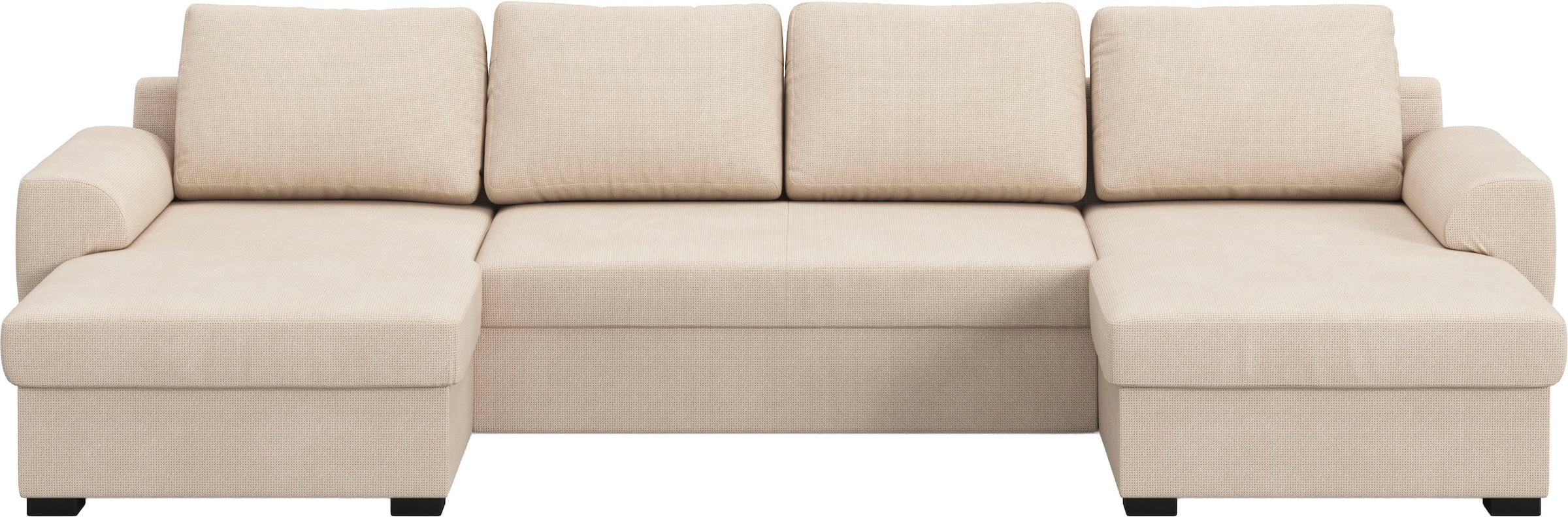 COTTA Wohnlandschaft »Drift U-Form Ottomane, Breite 327 cm« optional auch mit Schlaffunktion, Wellenunterfederung