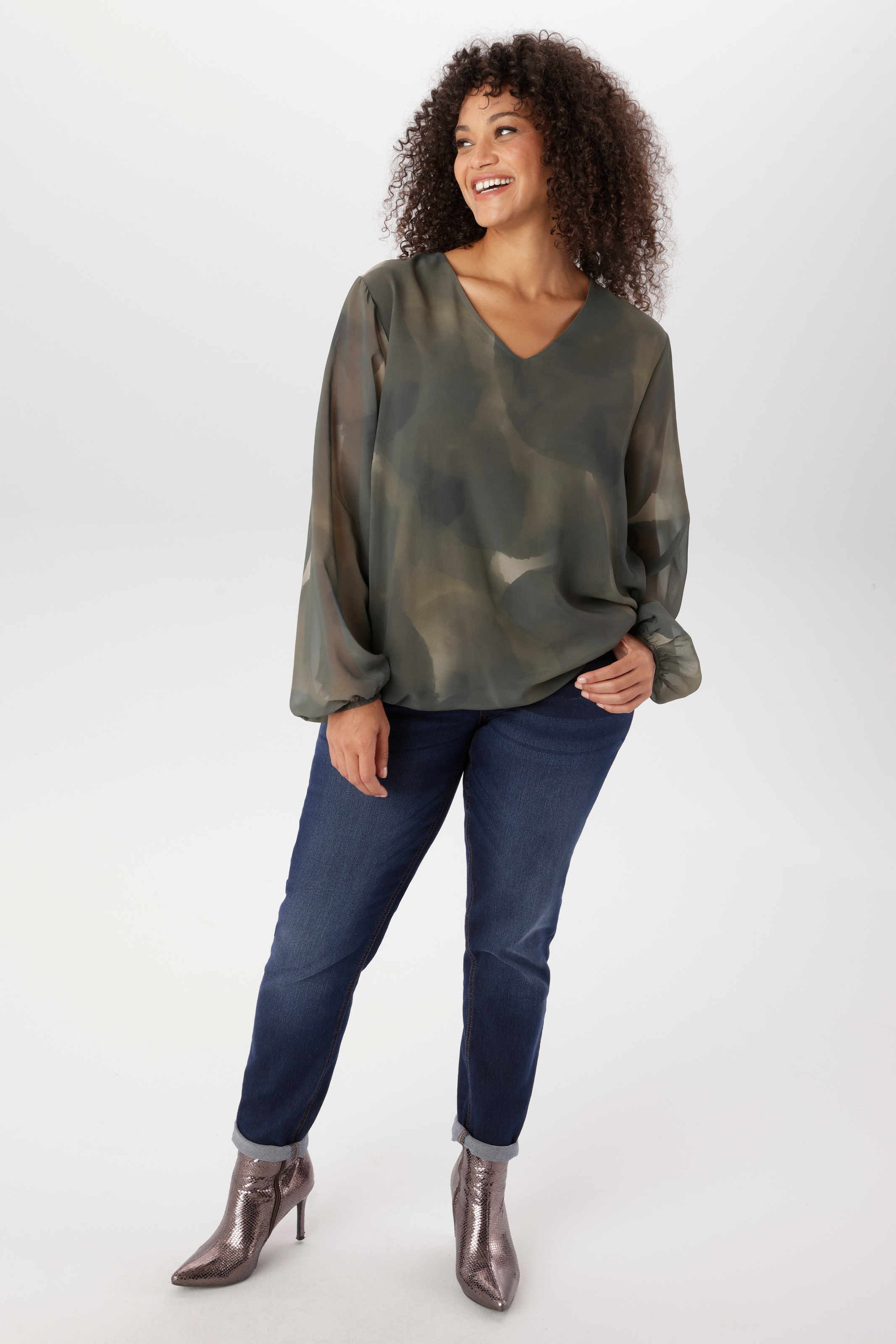 Aniston PLUS Schlupfbluse in Camourflage Dessin - NEUE  KOLLEKTION