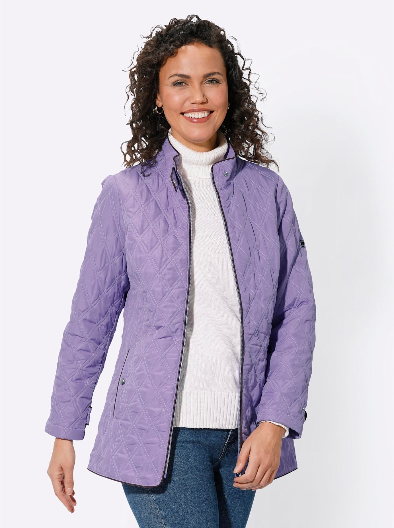 Casual Looks Damen Steppjacke ohne Kapuze in lila, Größe 21
