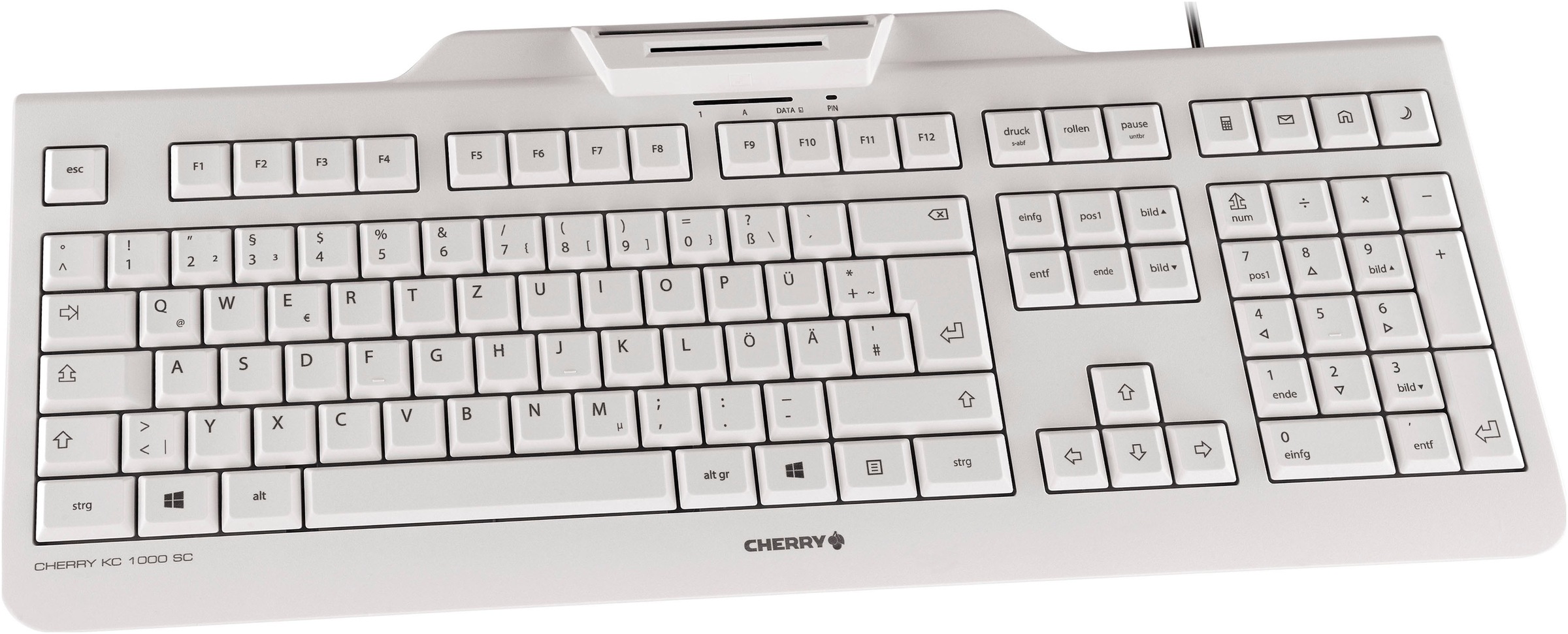 Cherry Tastatur »KC 1000 SC Kabelgebundene Chipkarten Tastatur, Hell Grau, USB«, (Ziffernblock)